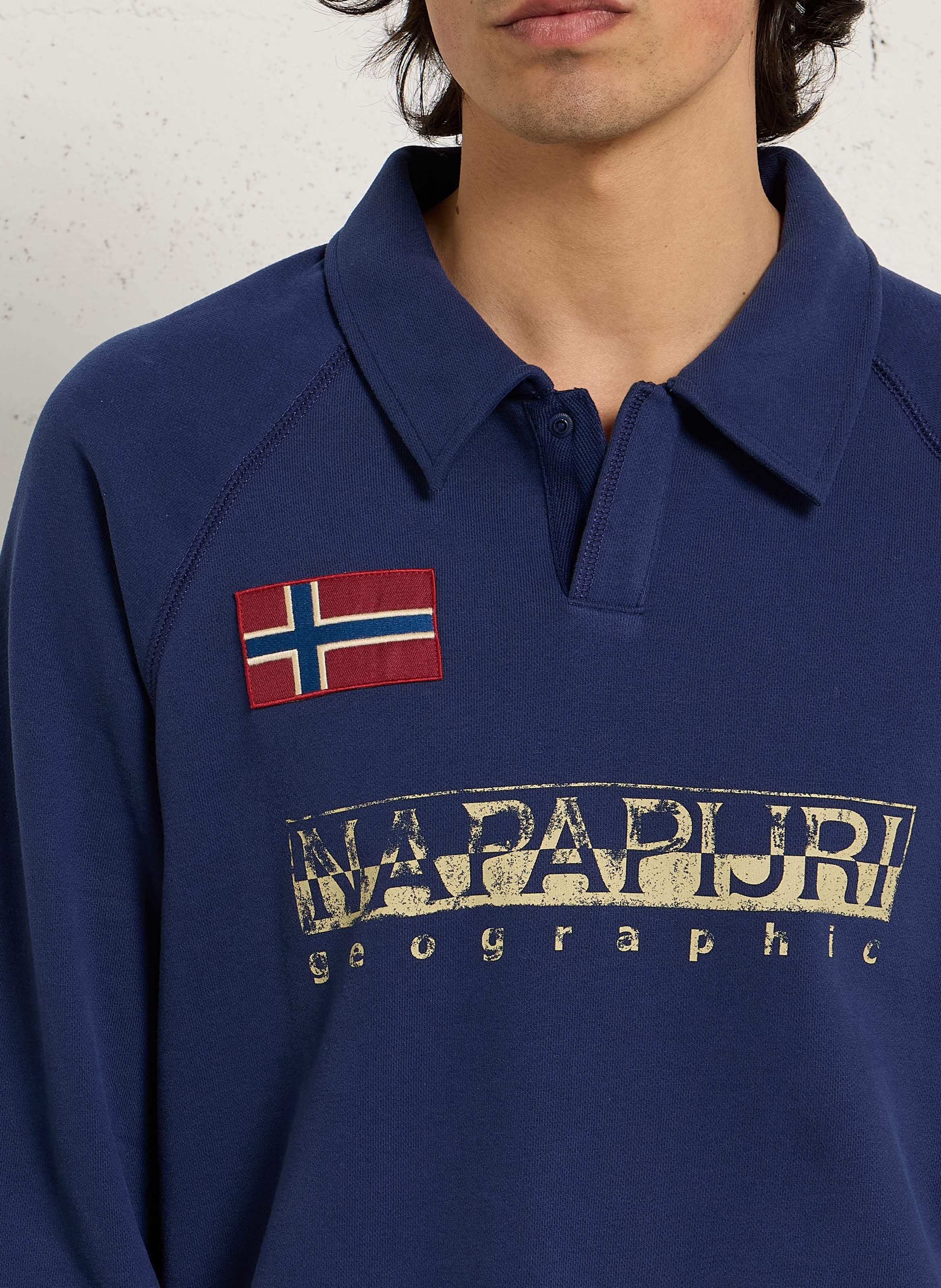 Klassischer Kragenpullover aus Baumwollmischung NAPAPIJRI Blau