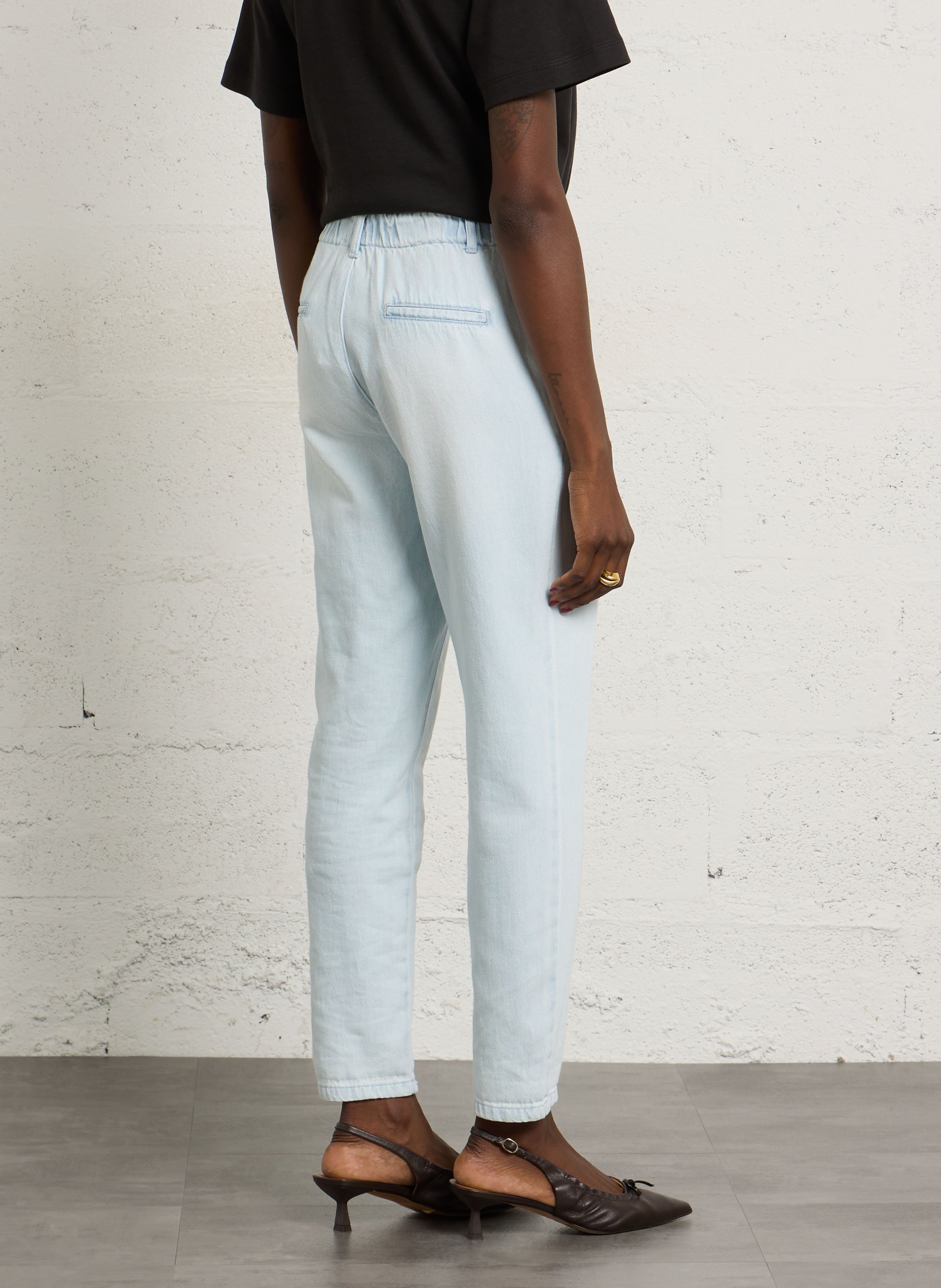 Pantalon carotte taille haute denim | Bleu MAISON 123 Femme
