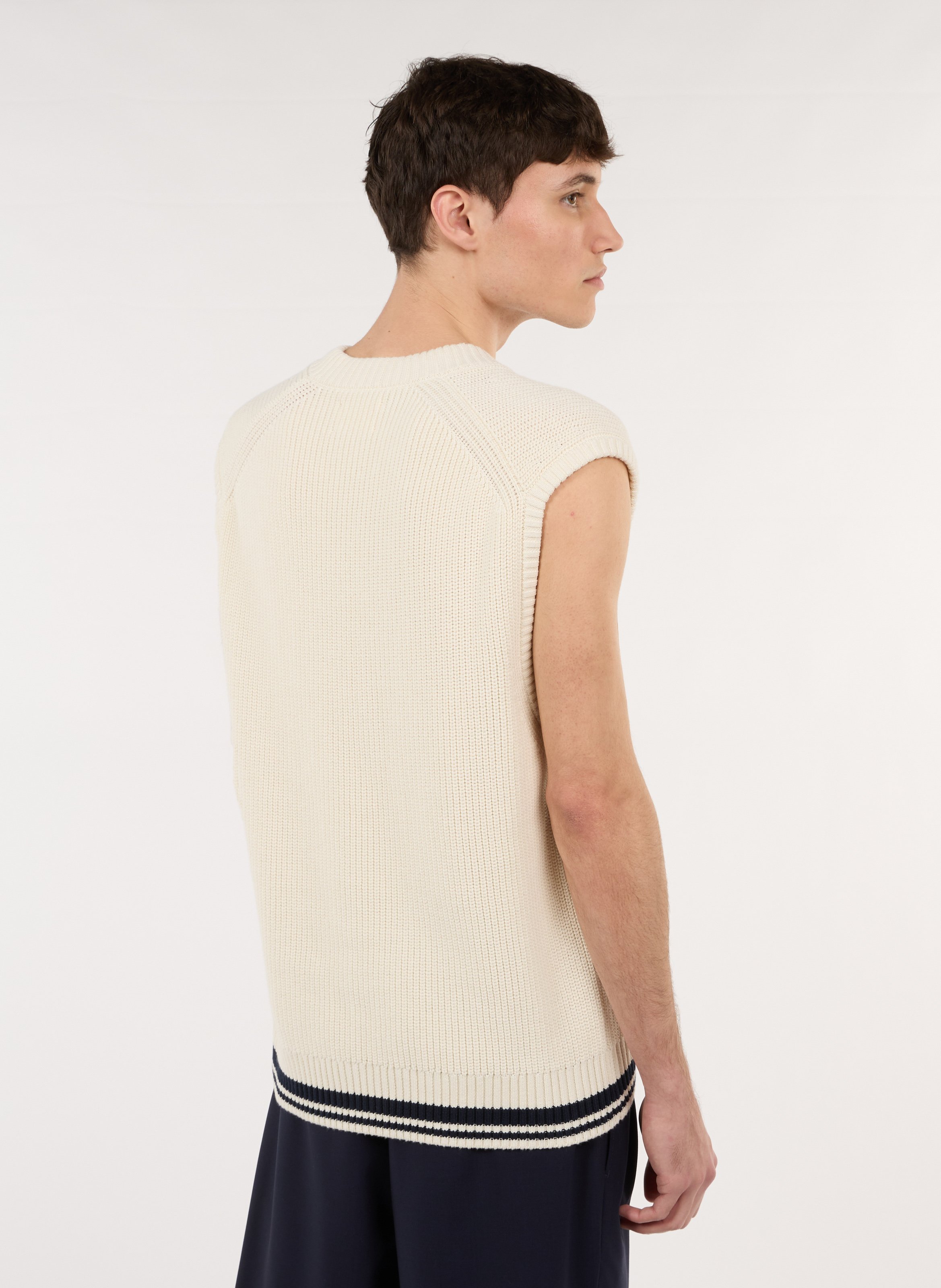 Blauw-witgestreepte trui met V-hals Héritage SAISON 1865 Beige
