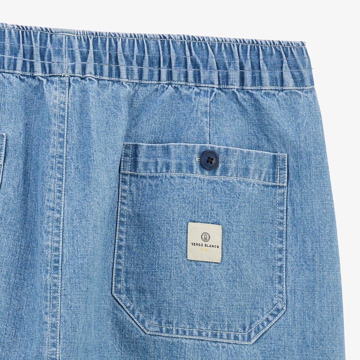 Wide-leg cotton Bermuda shorts SERGE BLANCO Blue