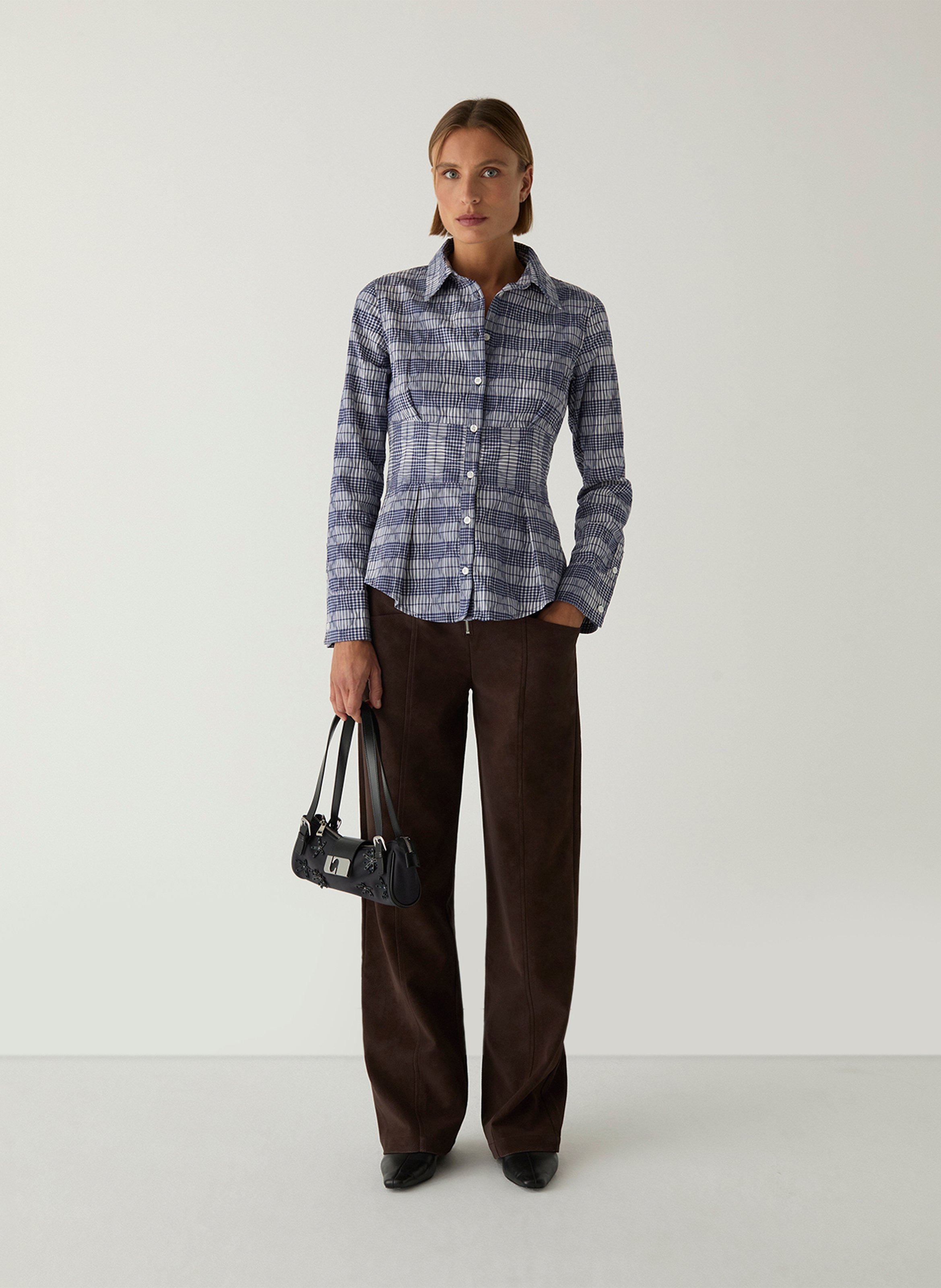 Cotton-blend shirt with classic collar LAAGAM Blue