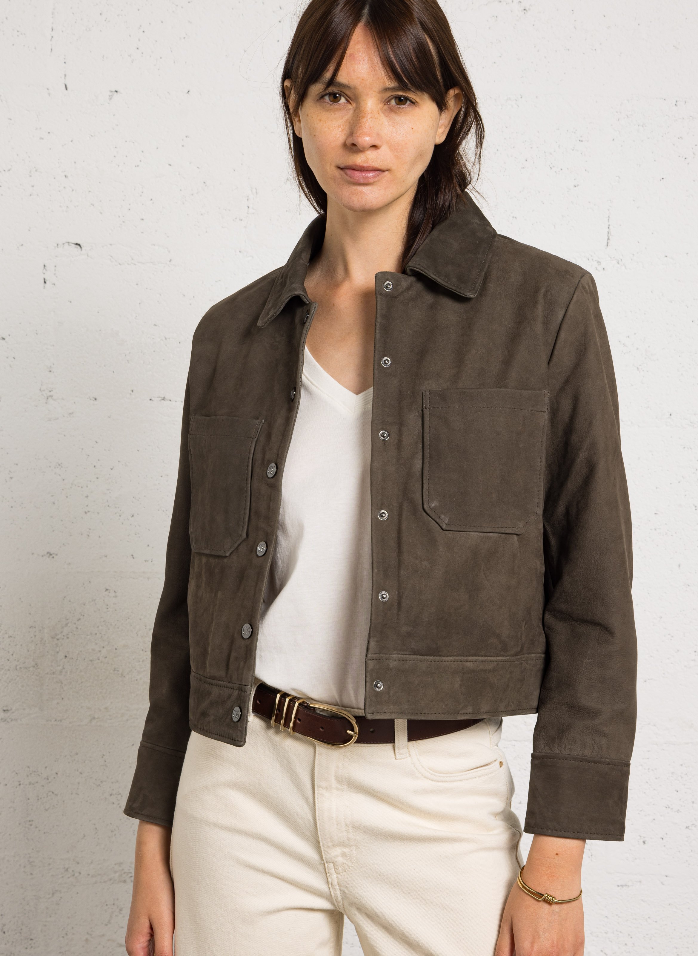 Lederblouson LE TEMPS DES CERISES Braun