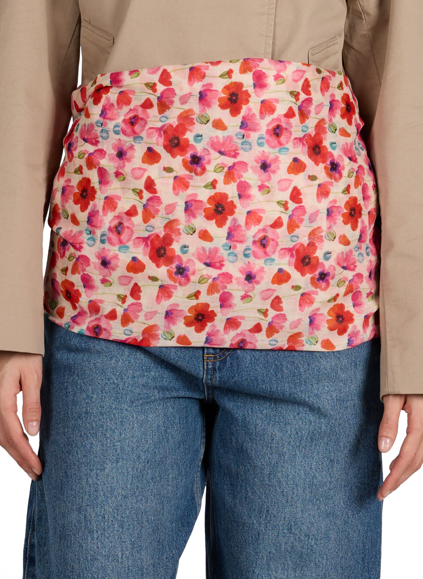 Floral printed cotton stole AU PRINTEMPS PARIS Pink