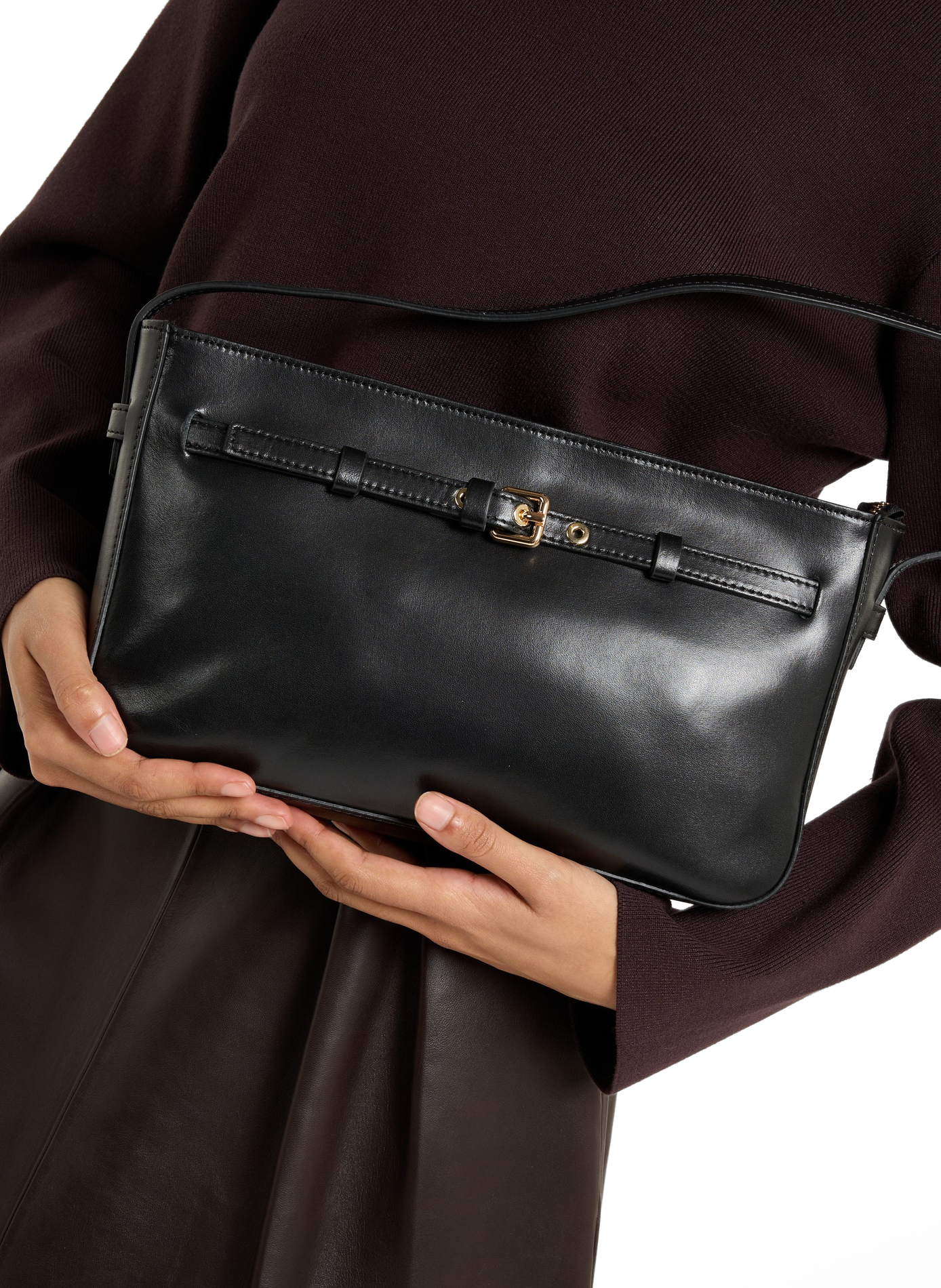 Shoulder bag hava in leather hava SAISON 1865 Black