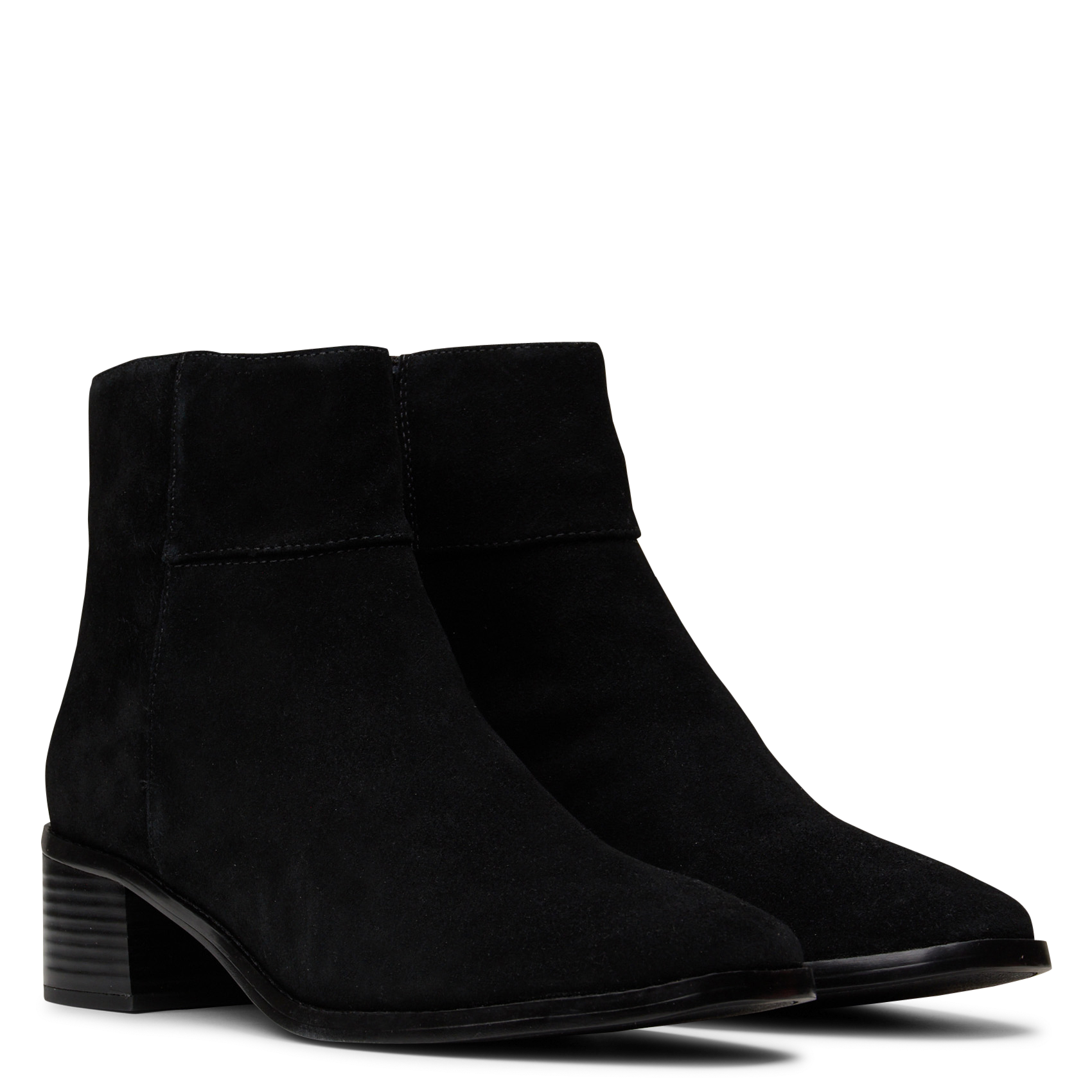 Bottines à bout carré en cuir CLARKS Noir