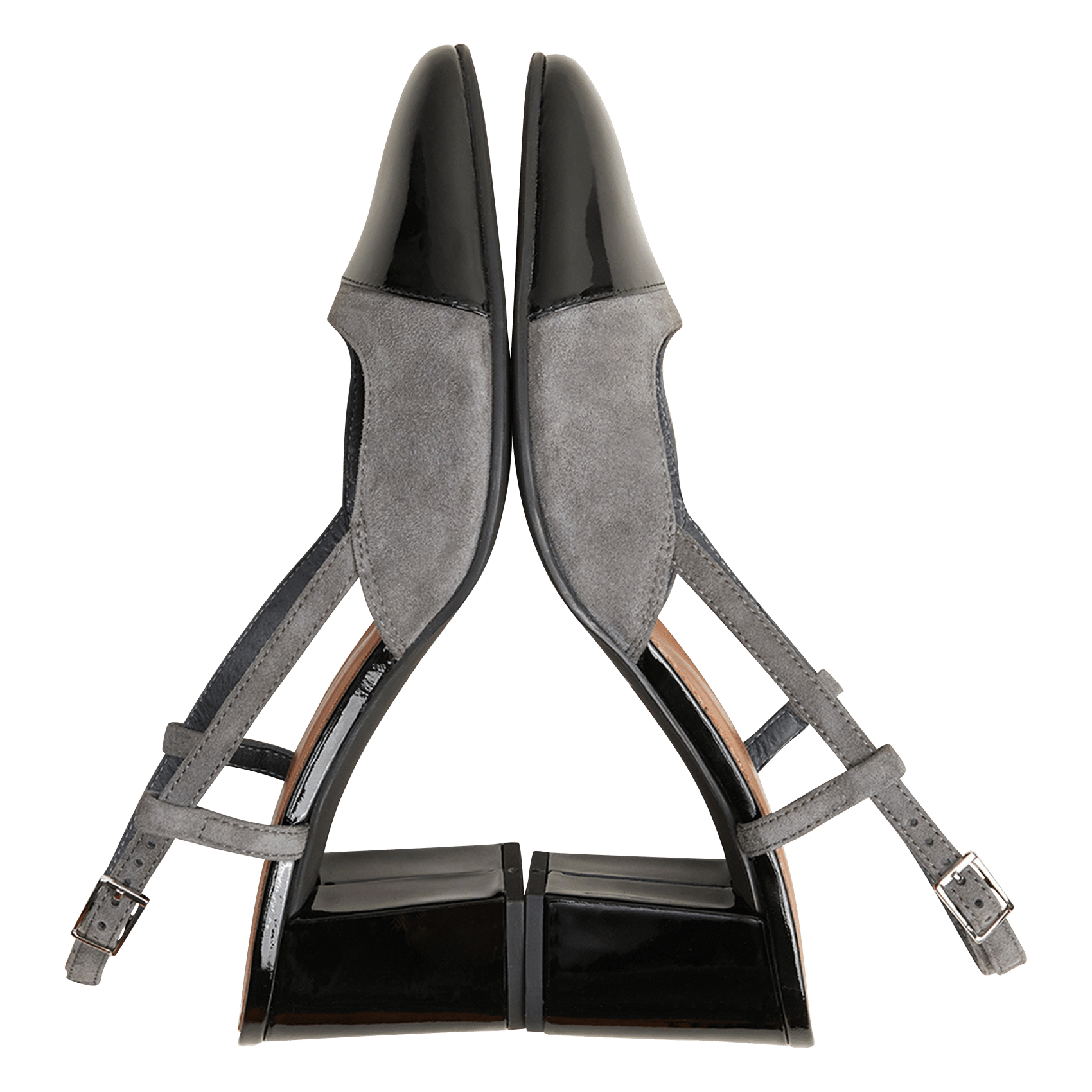 Slingbacks en cuir bi-matière | Gris JONAK Femme