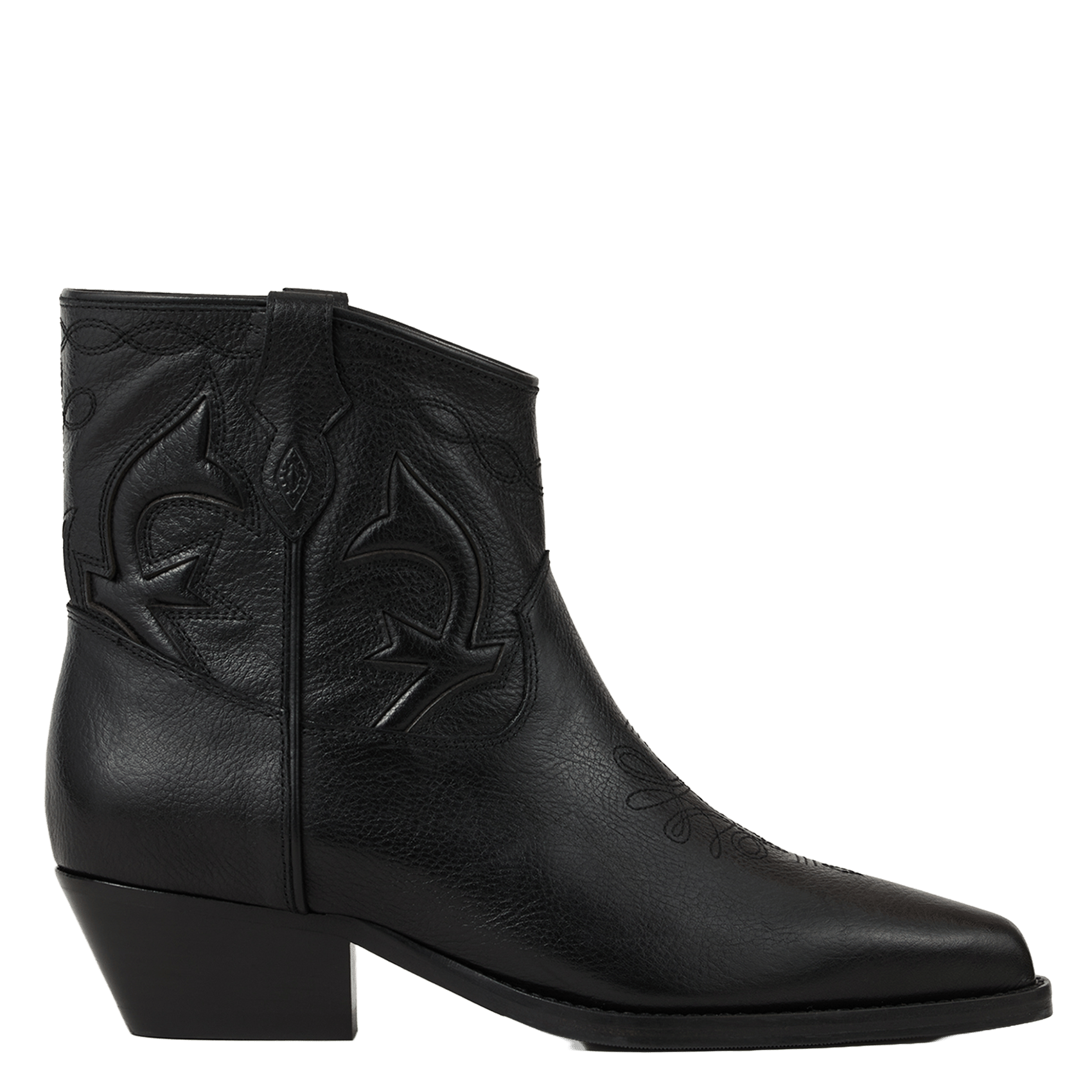 Bottines en cuir grainé BA&SH Noir