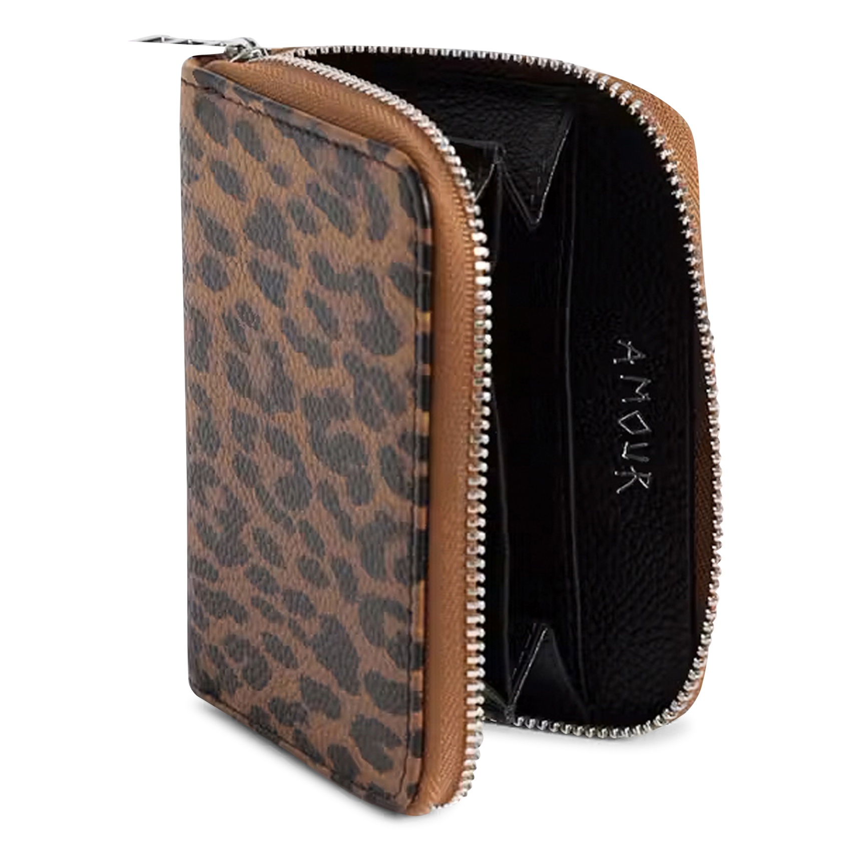 Porte-monnaie léopard en cuir ZADIG&VOLTAIRE Marron