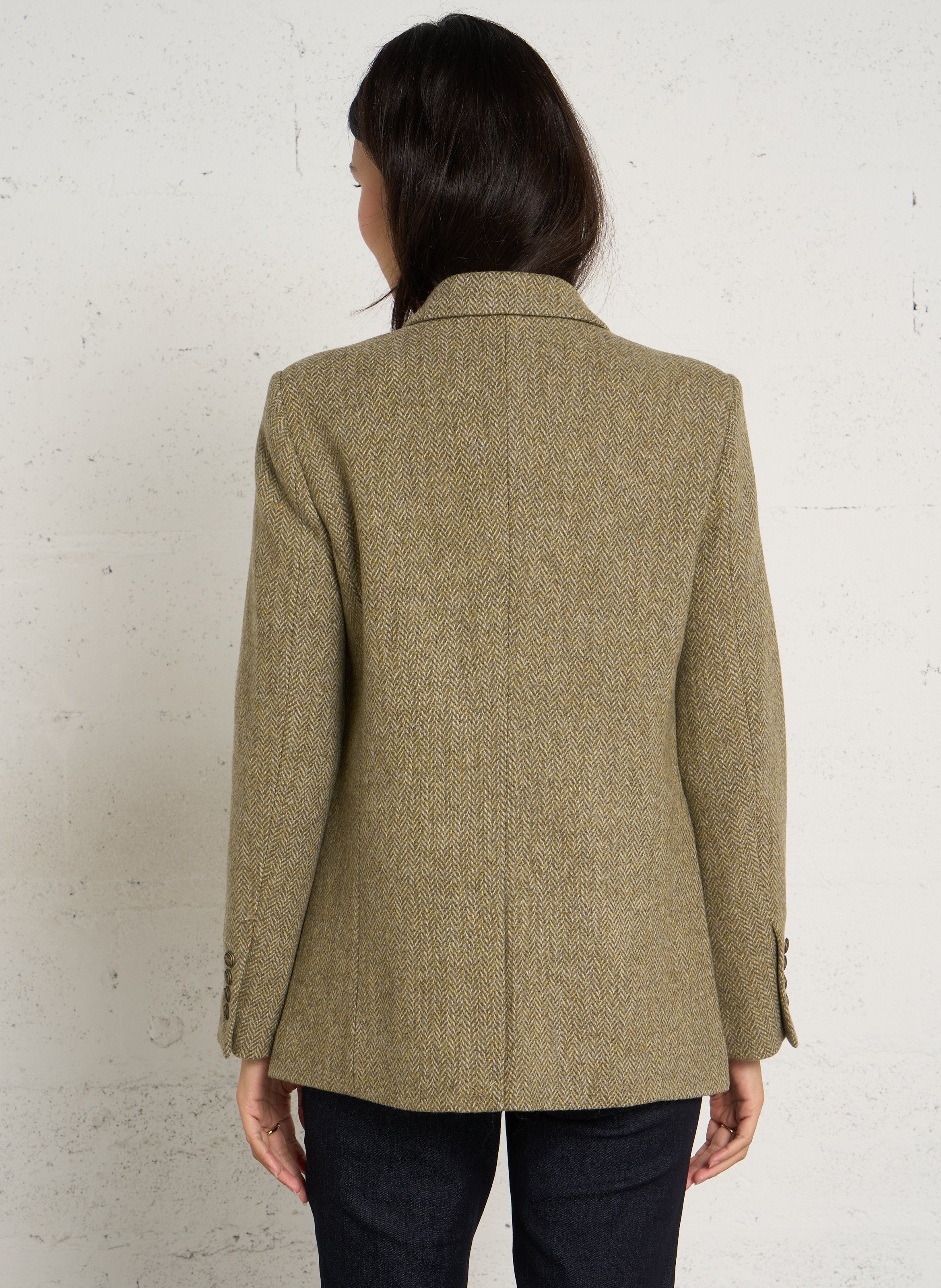 Veste blazer slim imprimé en laine MAISON 123 Vert