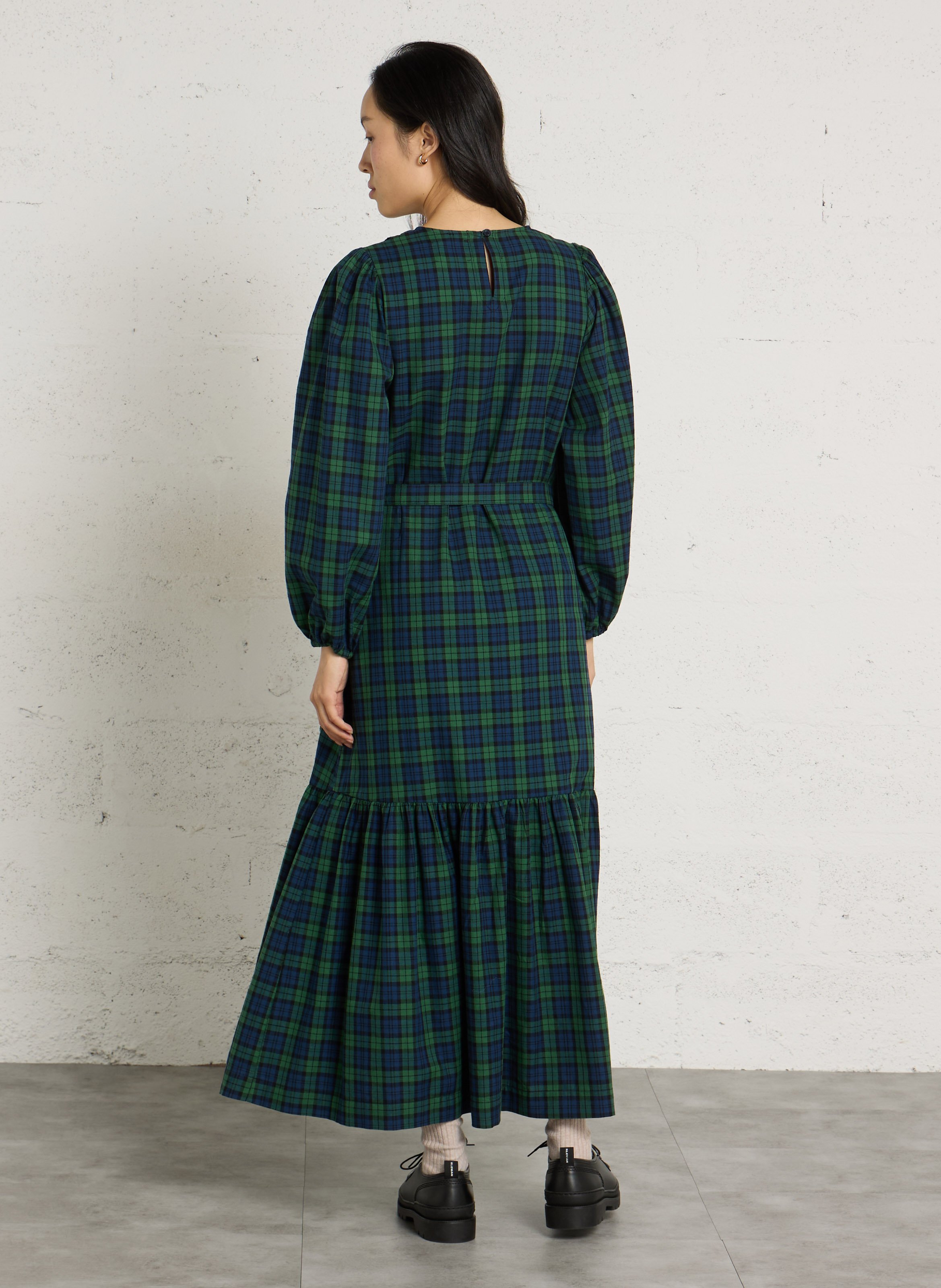 Robe longue col rond en coton THE TINY BIG SISTER Bleu