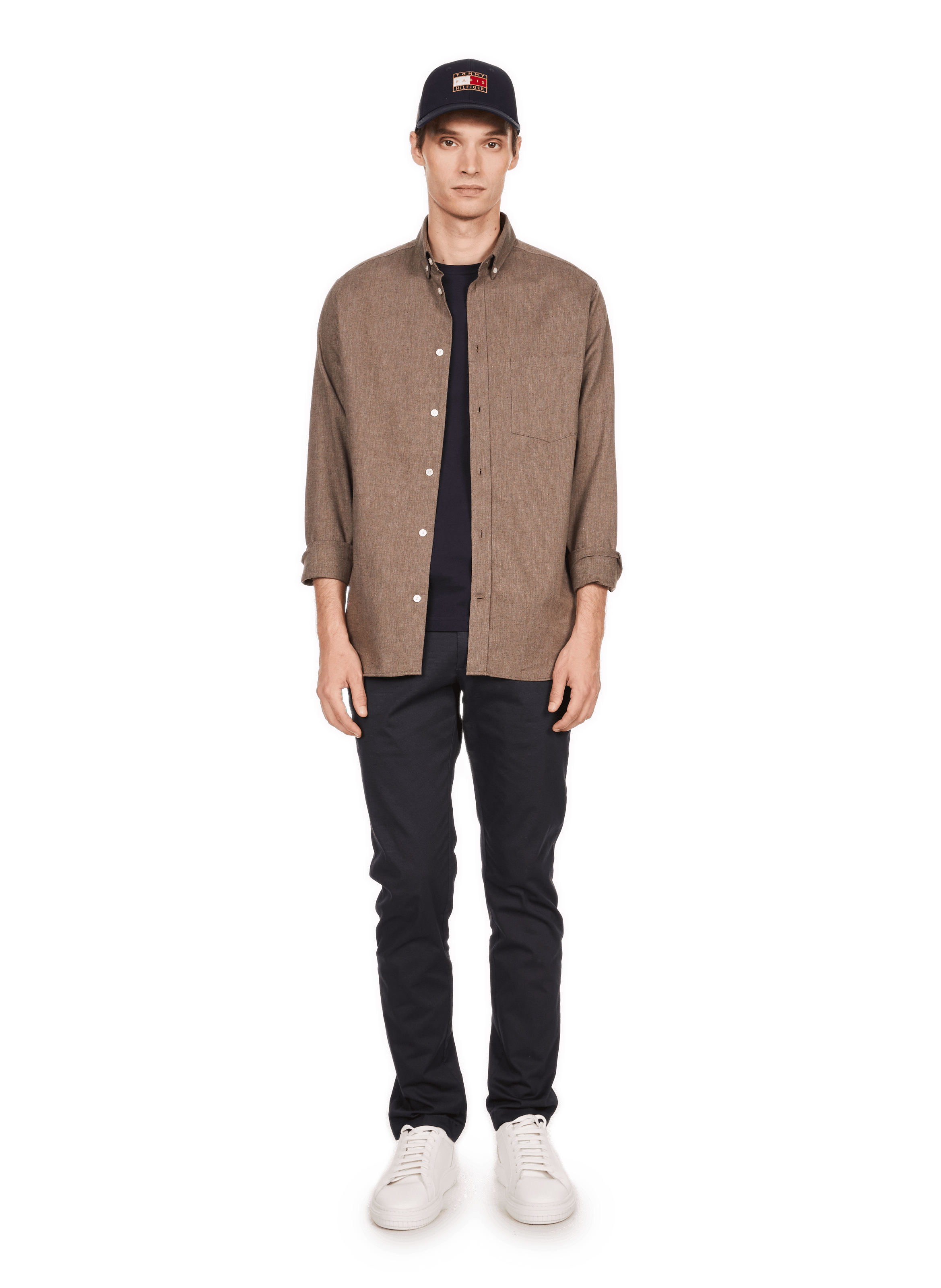 Straight-cut ribbed cotton shirt AU PRINTEMPS PARIS Brown