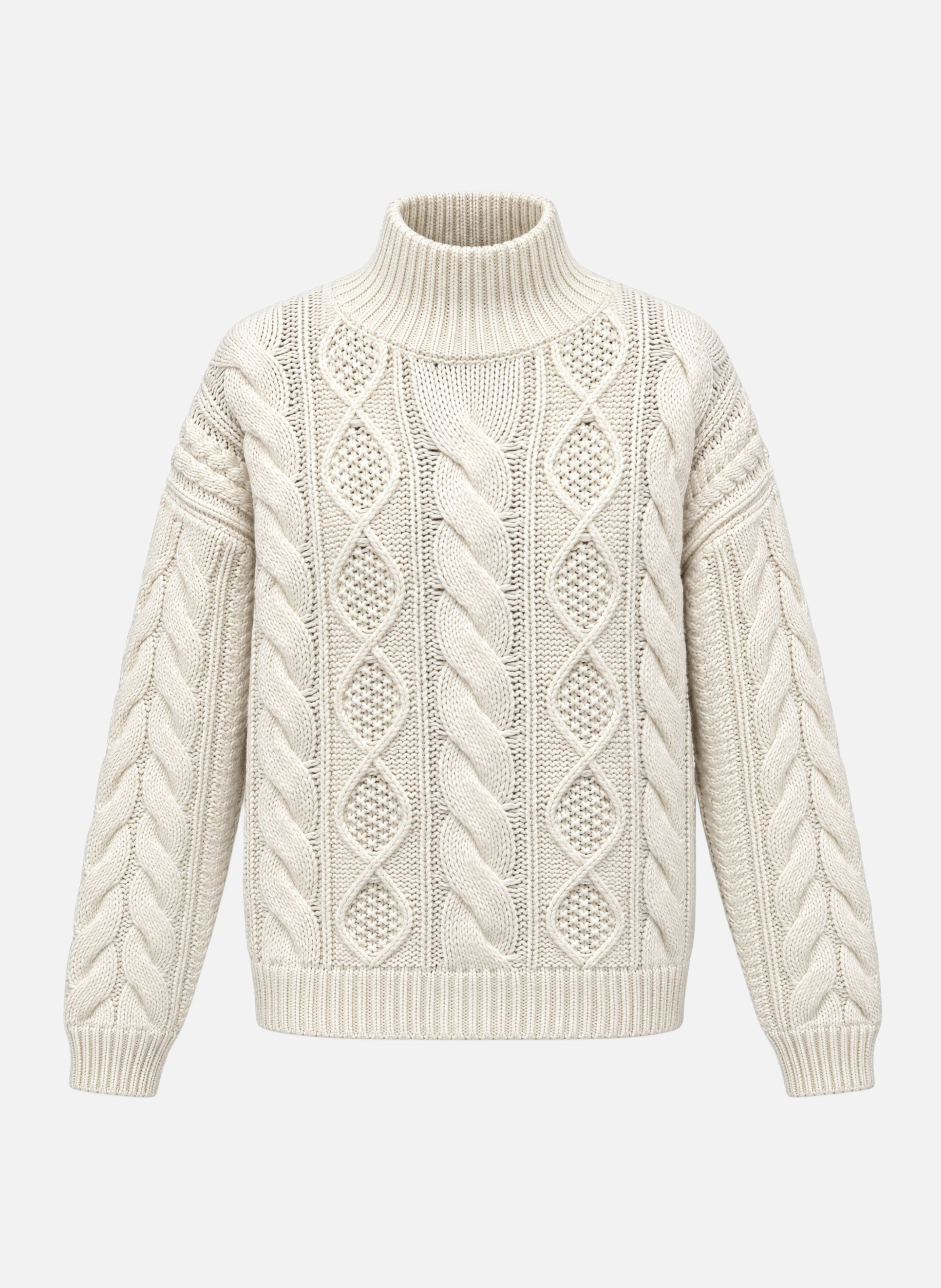 Merino wool twisted knit sweater THE KOOPLES Beige