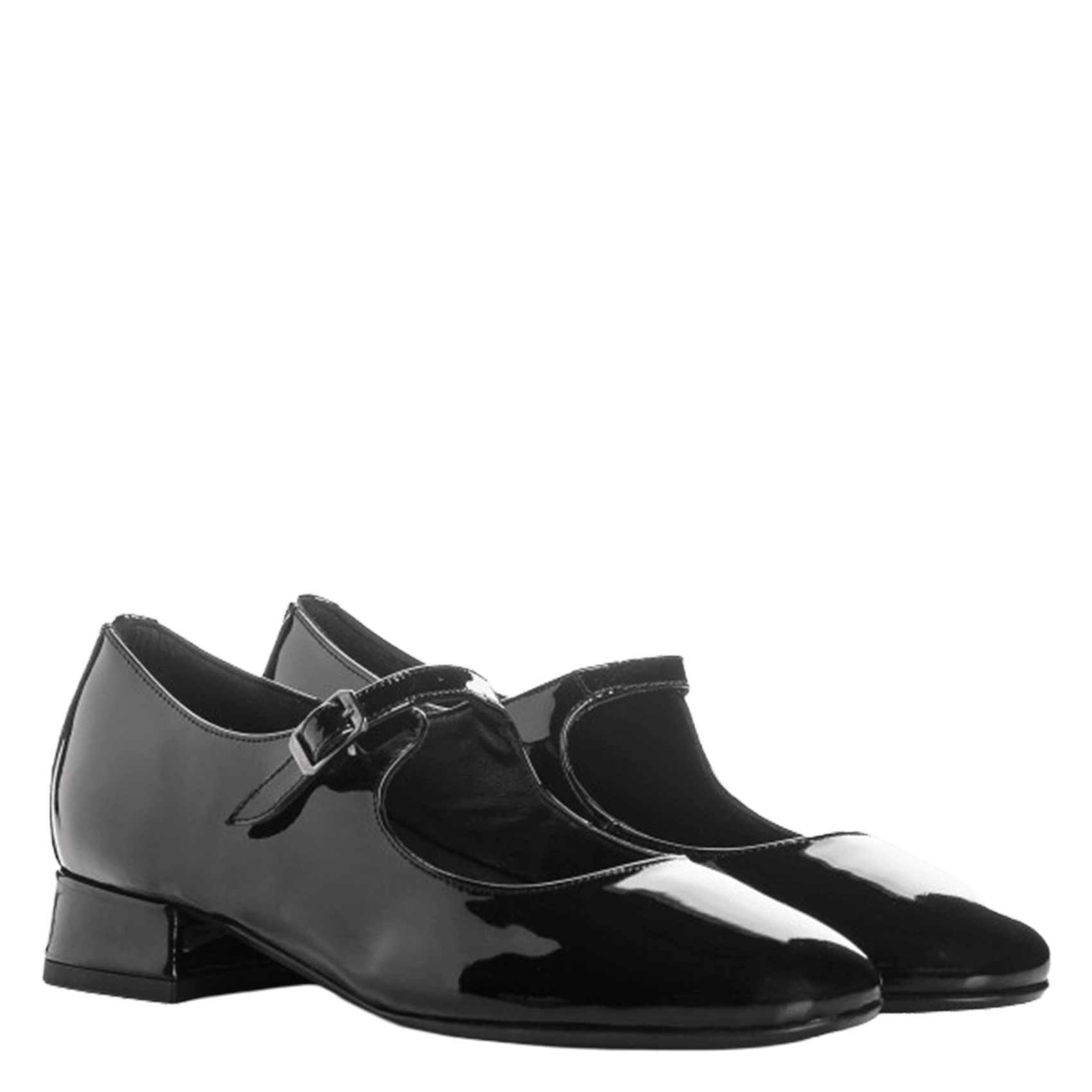 Heeled patent leather Mary Janes REQINS Black