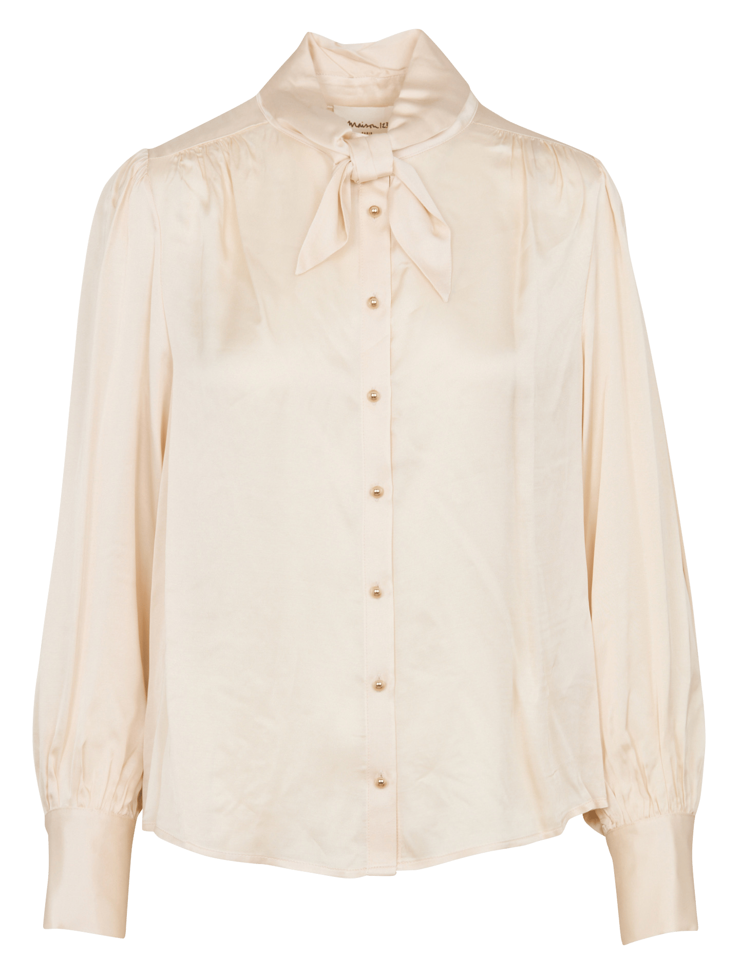 Chemisier droit fluide à manches longues MAISON 123 Beige