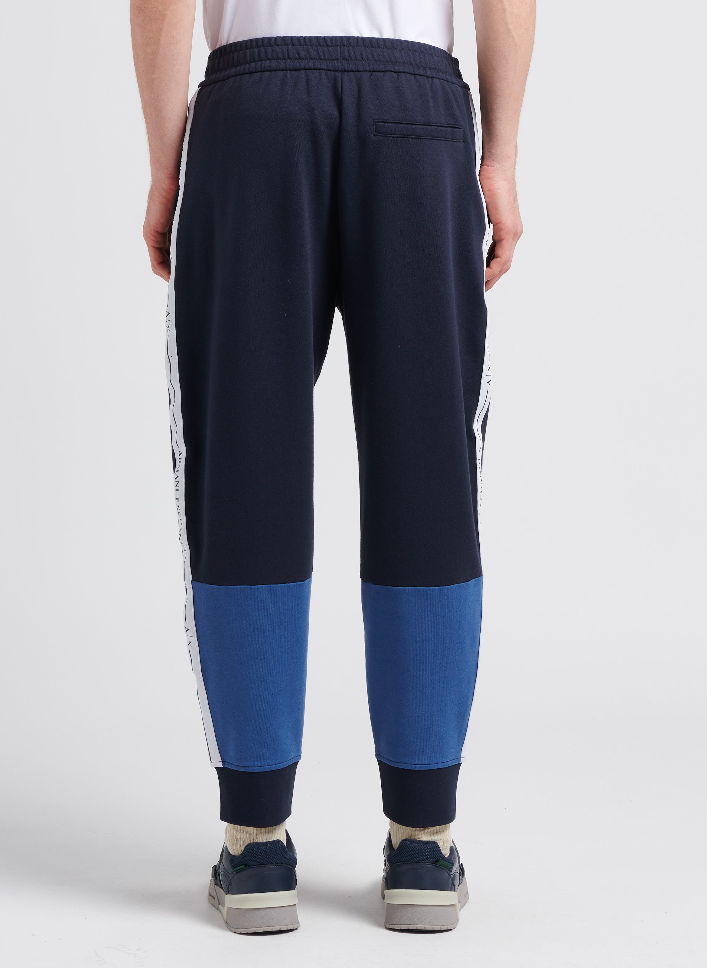 Katoenen joggingbroek met bies met logo ARMANI EXCHANGE Blauw