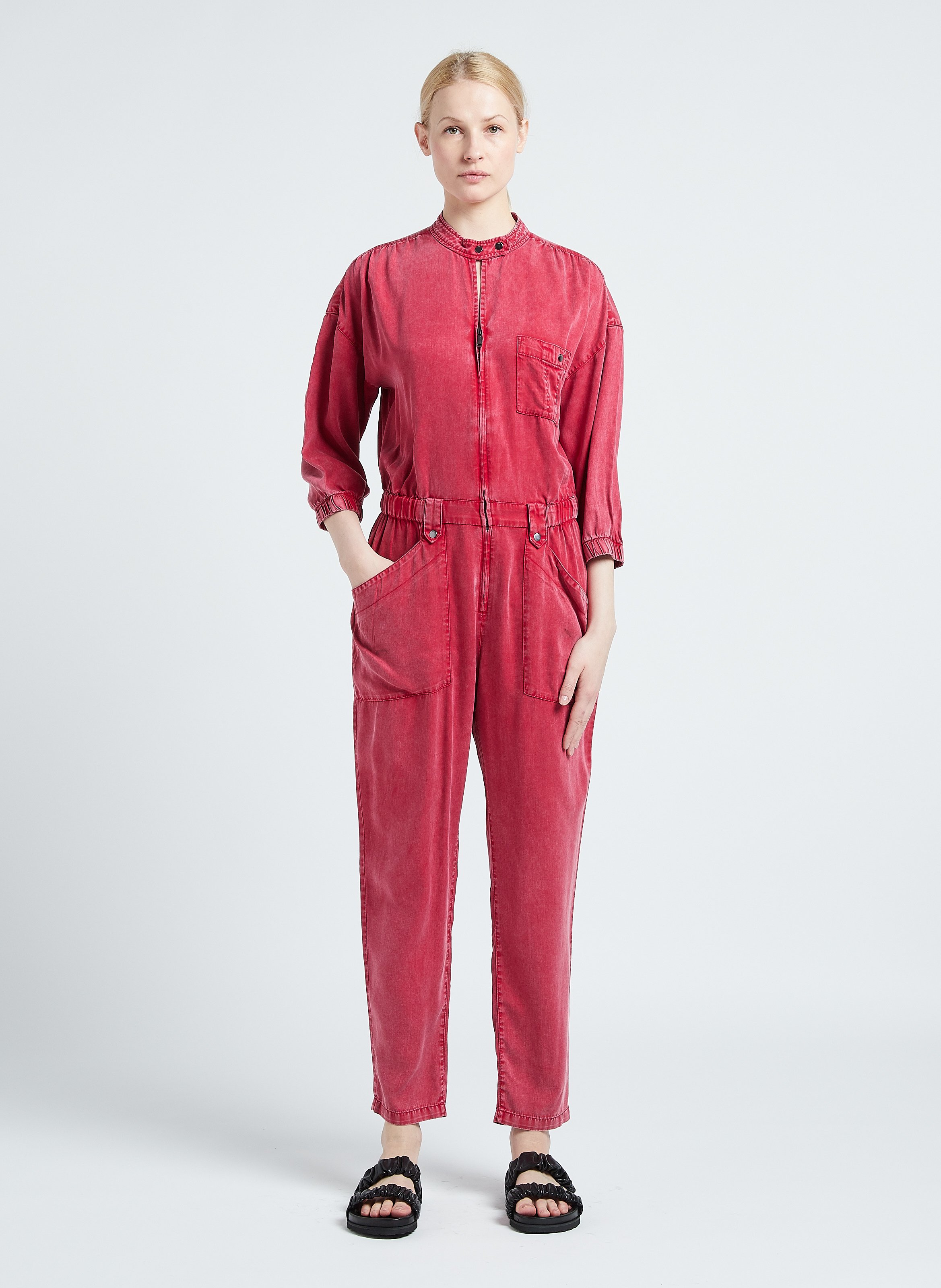 Soepelvallende Jumpsuit Met Rits Rouge Delave Ikks Dames Place des Tendances