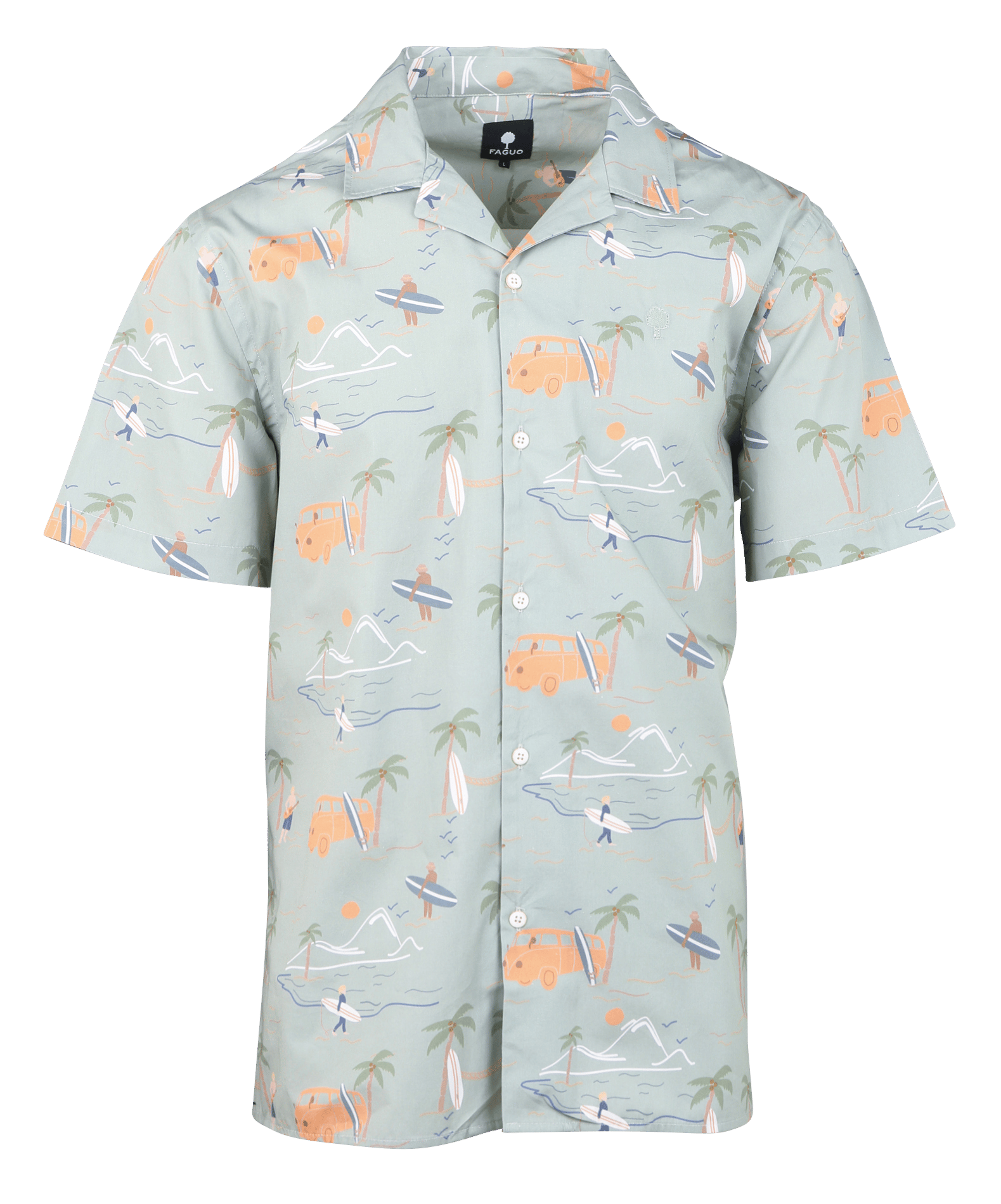 Chemise ample en coton bio à imprimé VertFAGUO