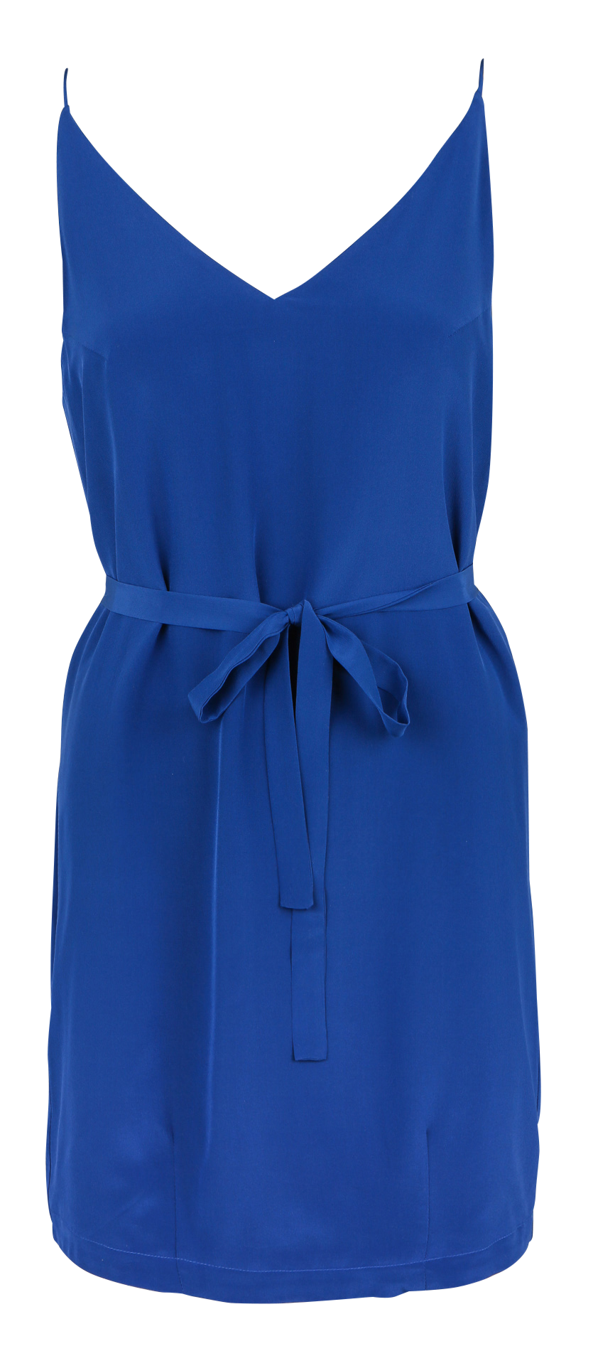 Robe courte col V en soie KARMA KOMA Bleu