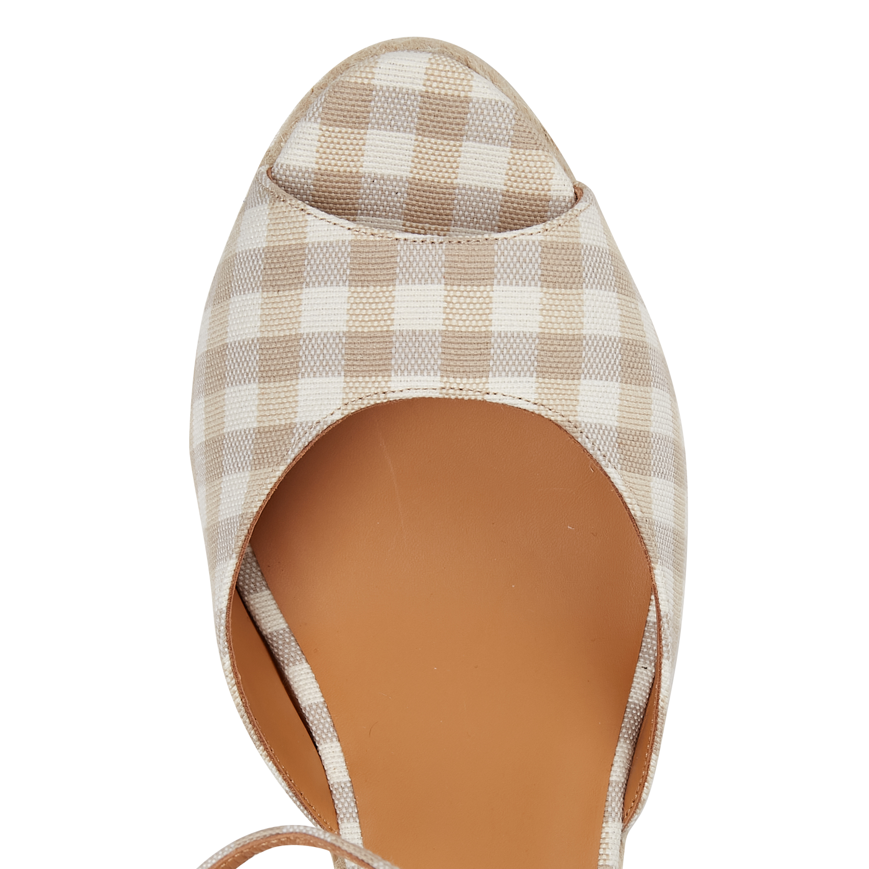 Sandales compensées en cuir imprimé RIVECOUR Beige