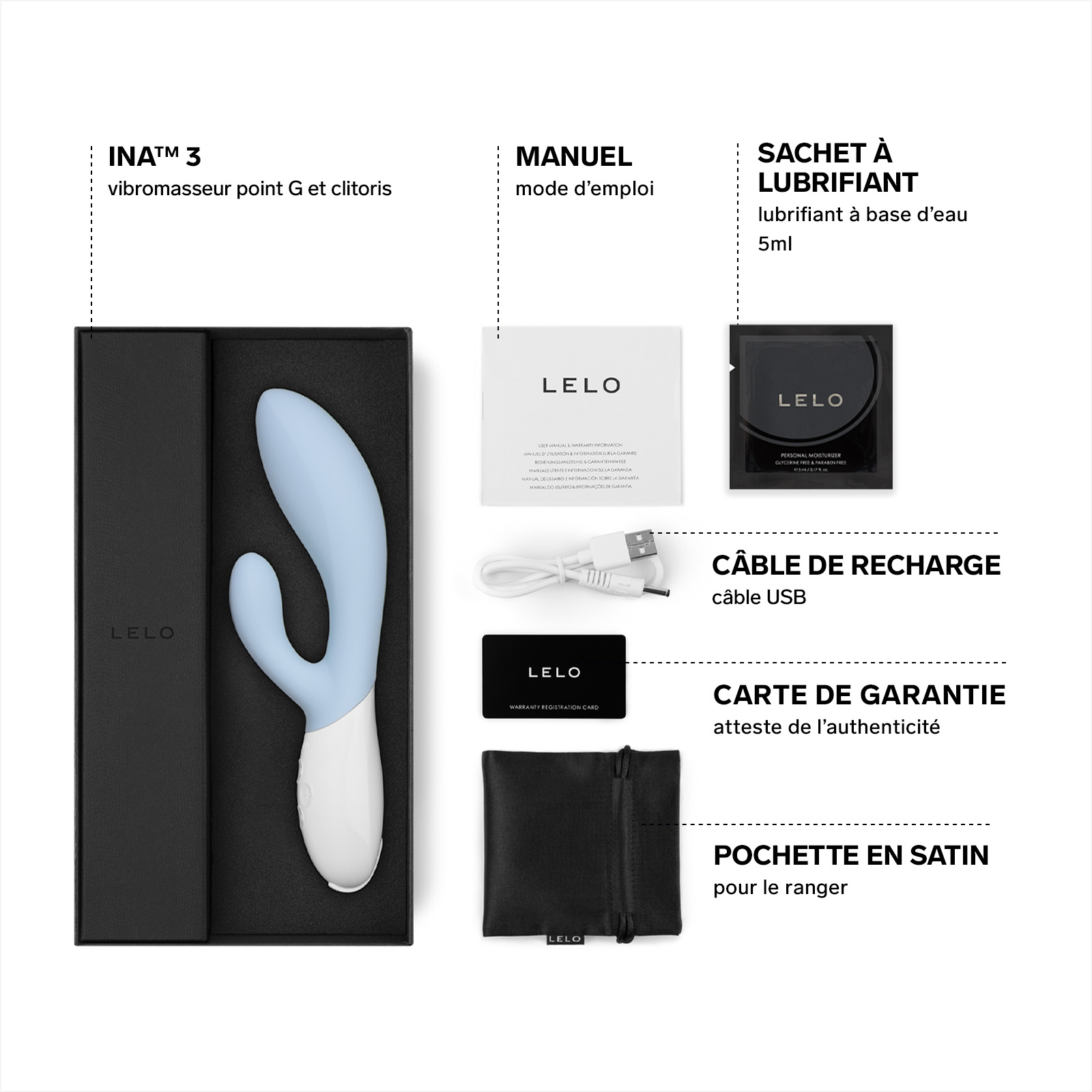 Clitoral stimulator and G-spot rabbit vibrator LELO Bleu