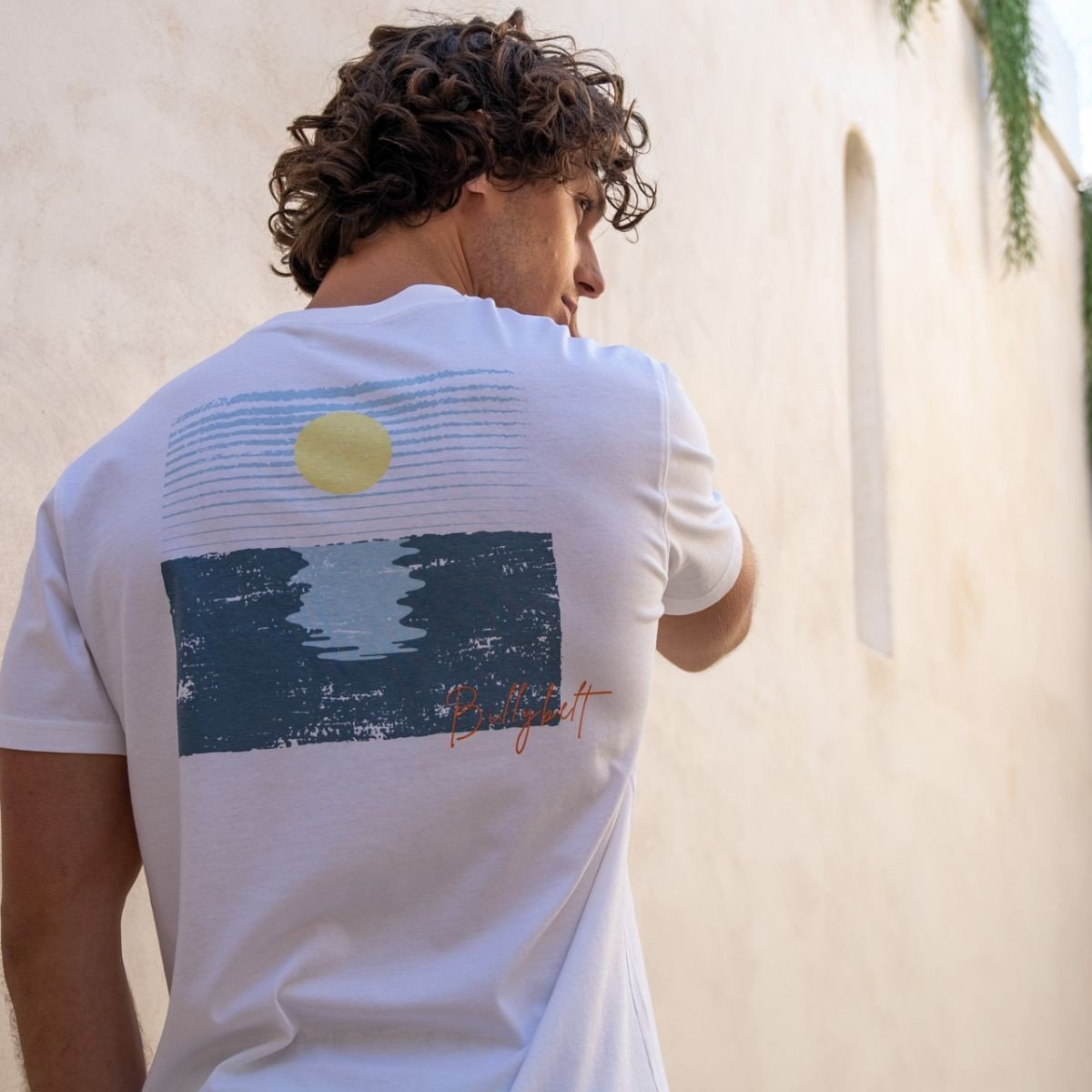 Vintage printed organic cotton T-shirt BILLYBELT White