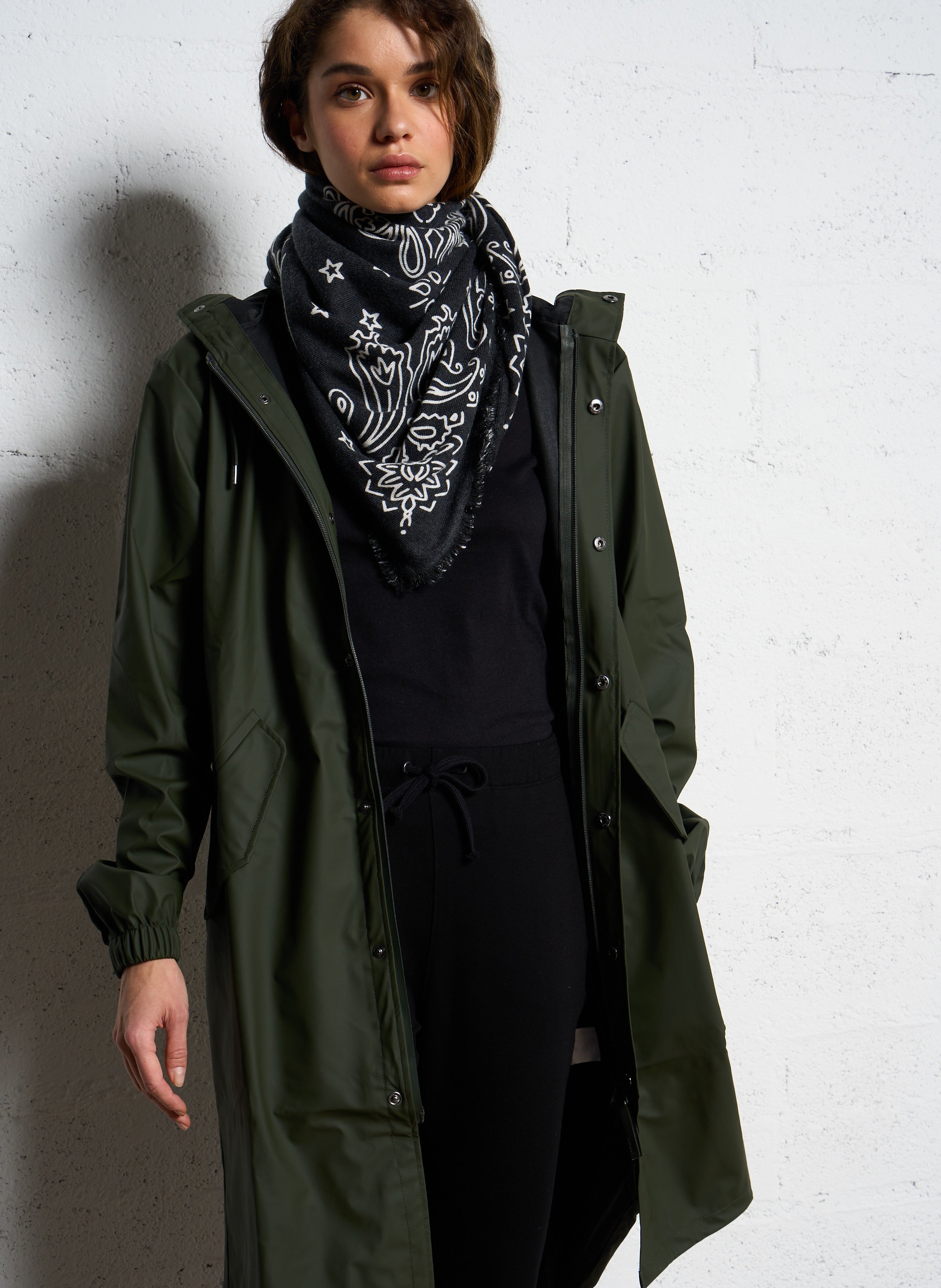Waterproof hooded parka RAINS Green