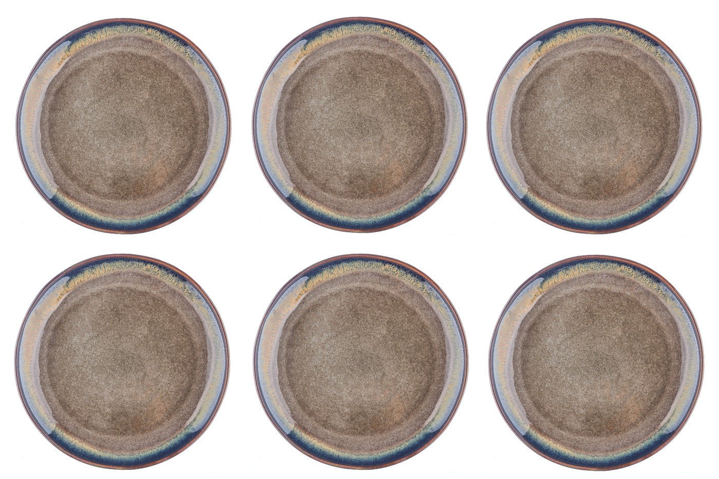 Stoneware plate - 6 pieces BJORN Brown
