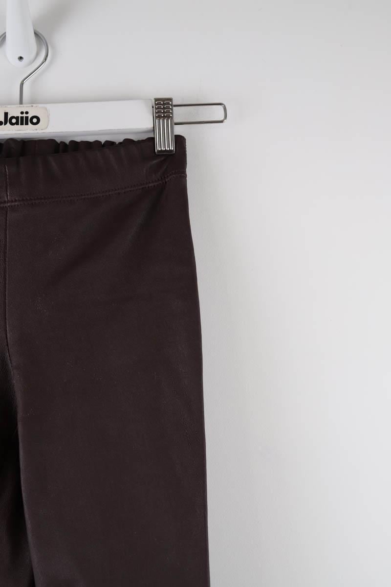 Slim leather pants JOSEPH - Seconde Main Brown