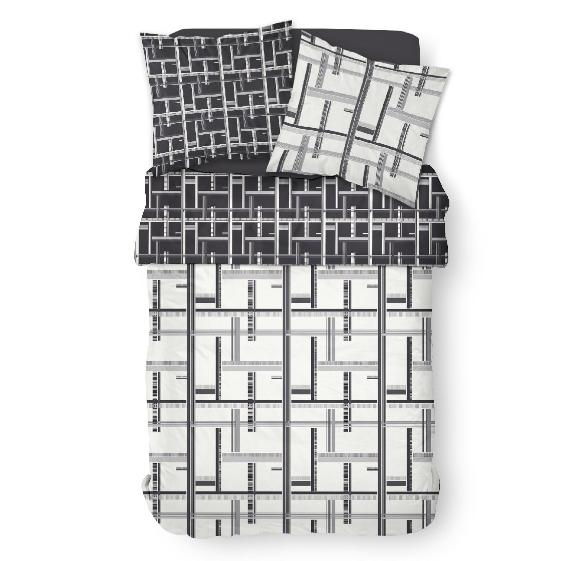 Printed cotton bedding set TODAY LINGE DE MAISON Black