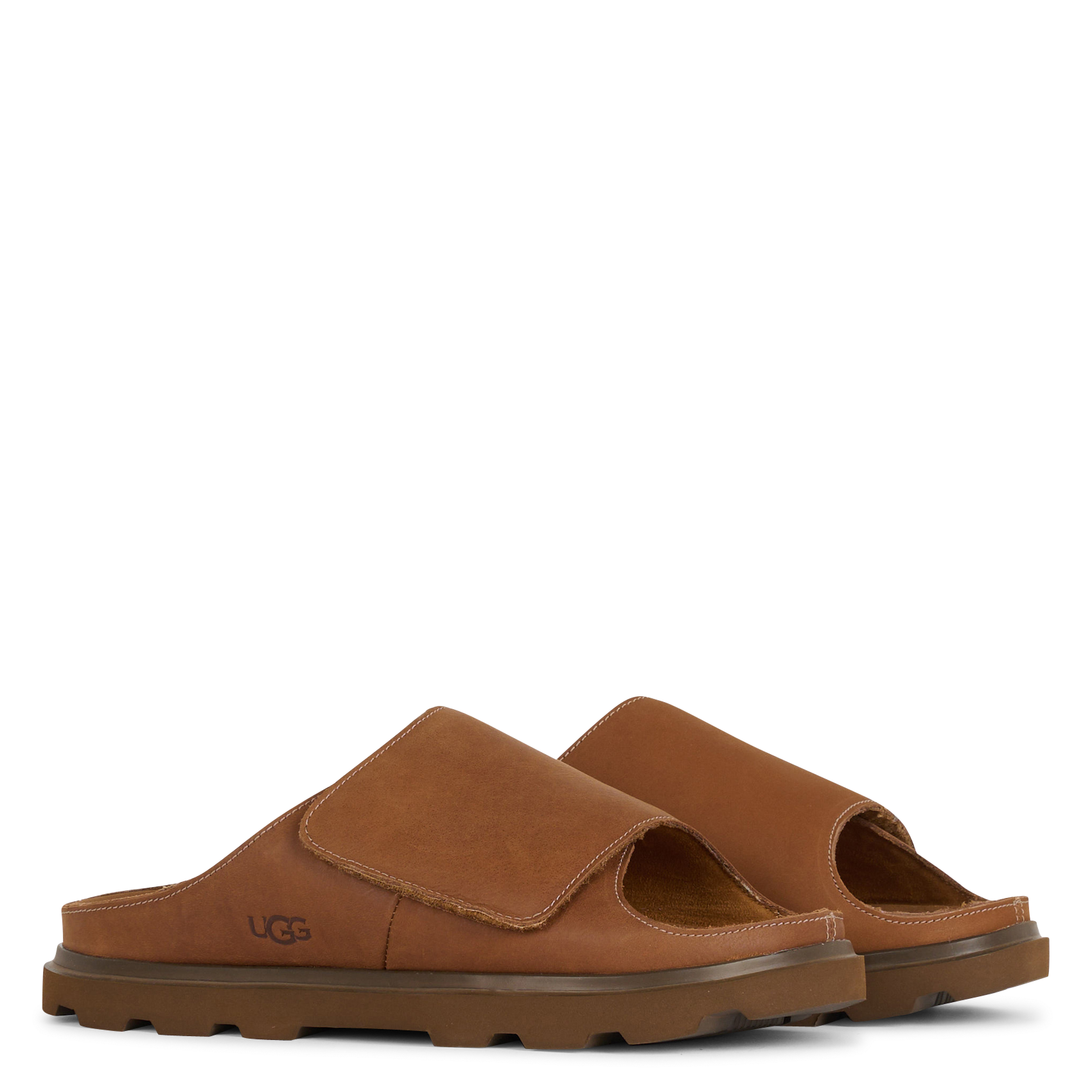 Aouda flat leather sandals UGG Brown