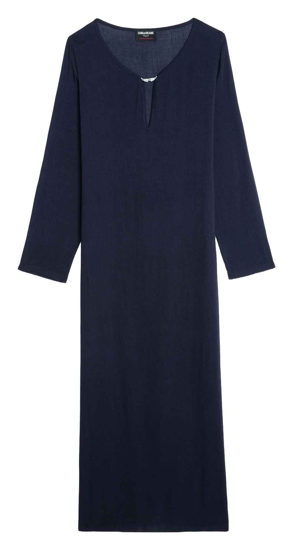 Abito lungo scollo a V in misto cotone ZADIG&VOLTAIRE Blu