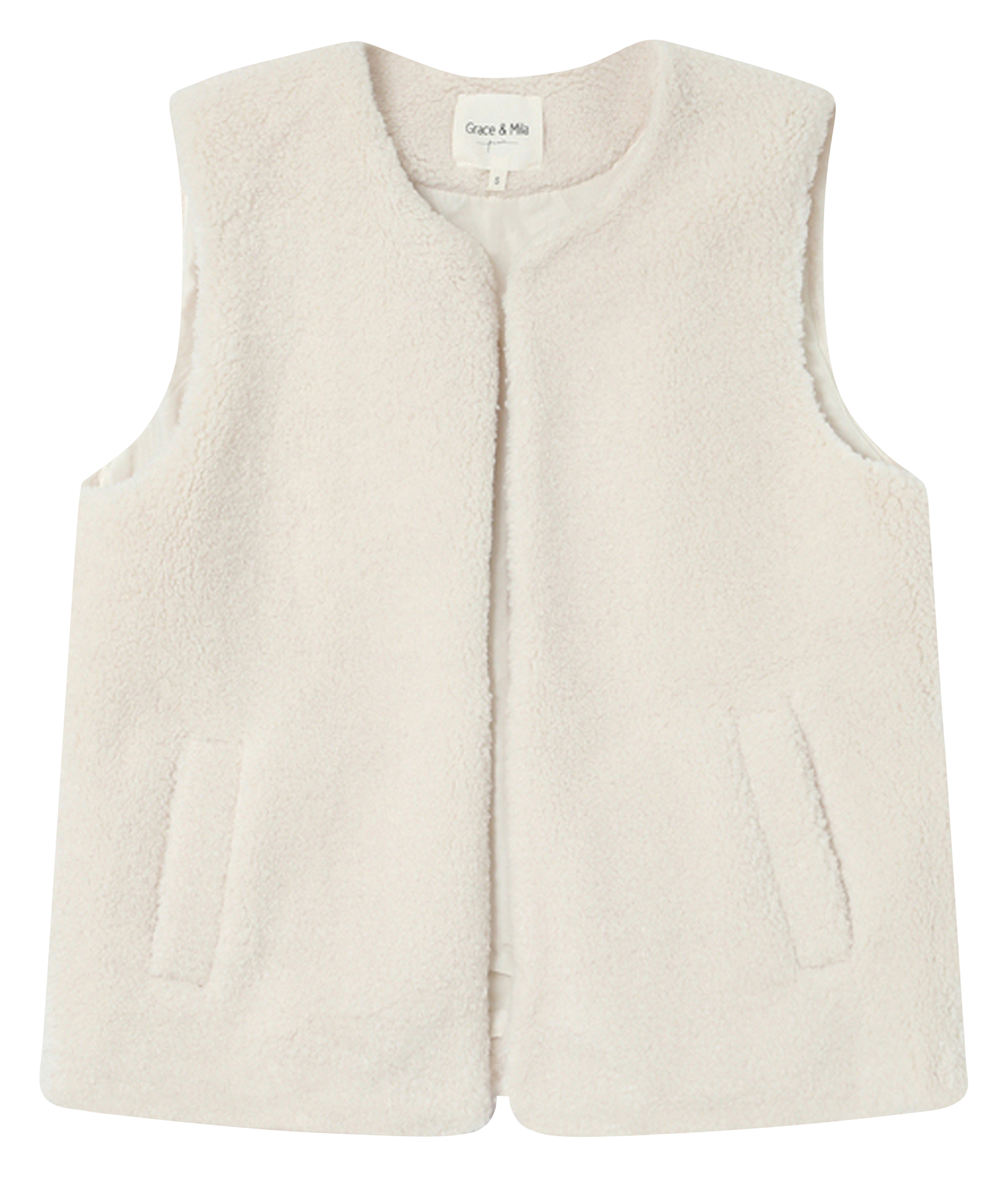 Sleeveless faux fur vest GRACE ET MILA White