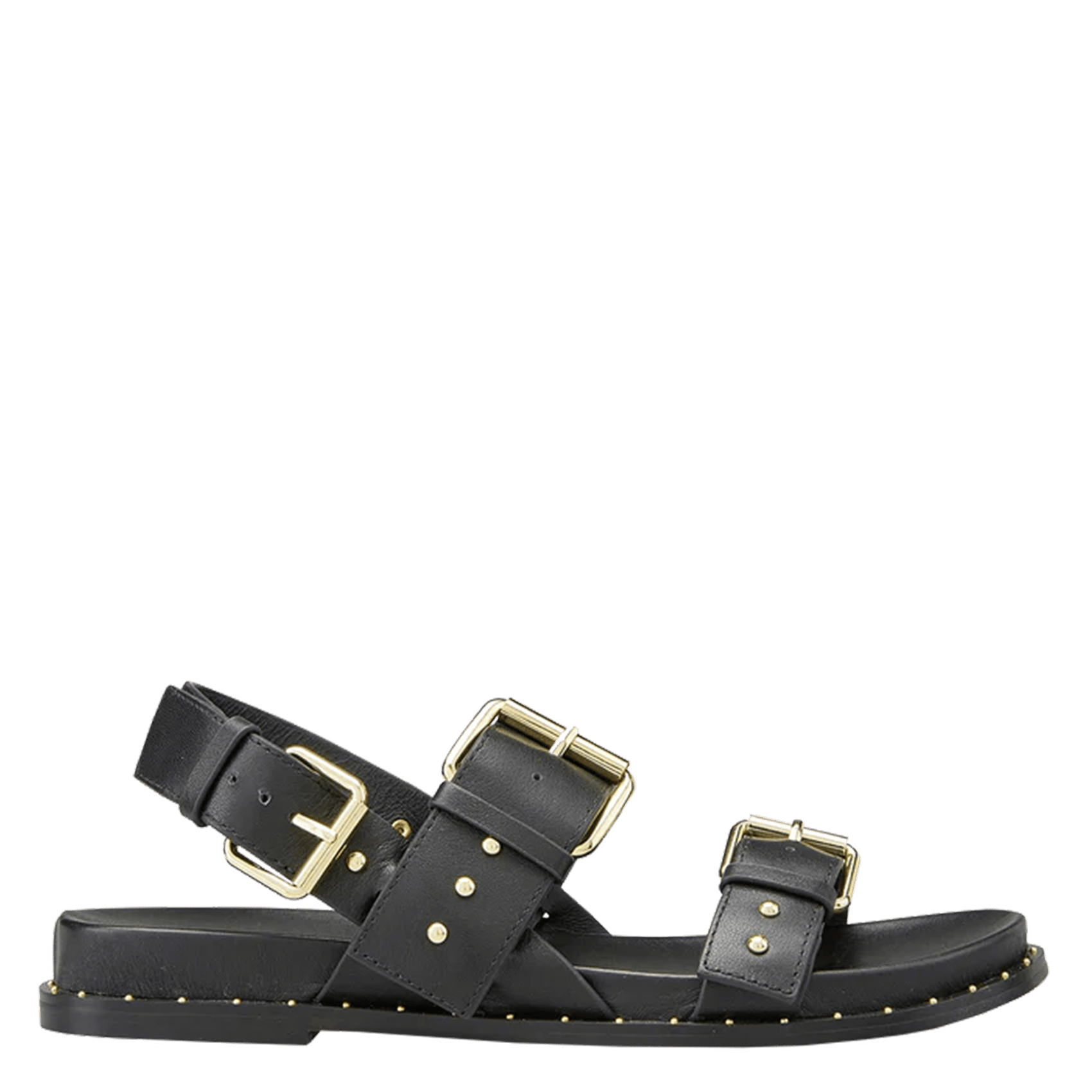 Sandales plates en cuir COSMOPARIS Noir