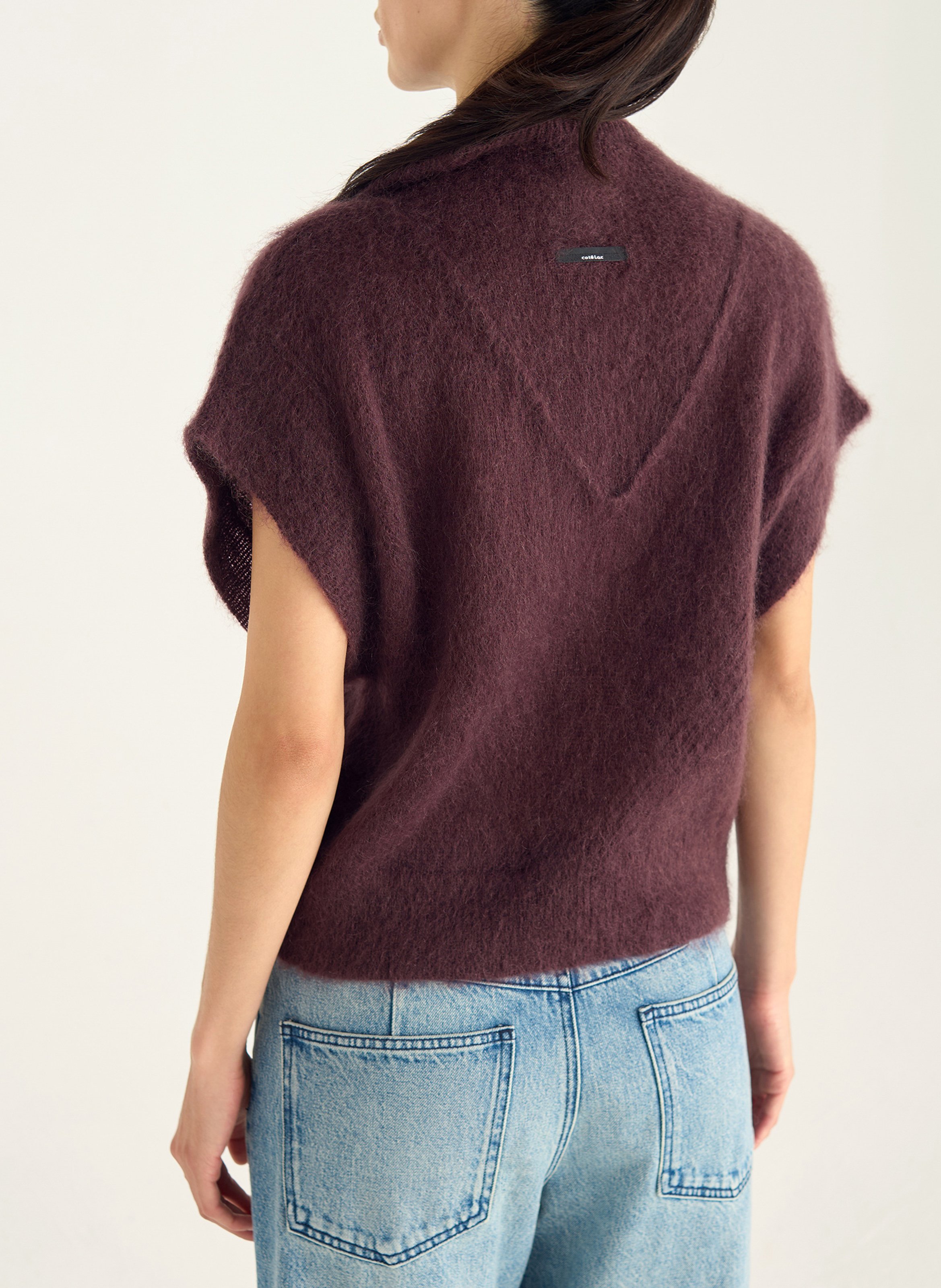 Pull ajusté col montant en laine mélangée COTELAC Violet