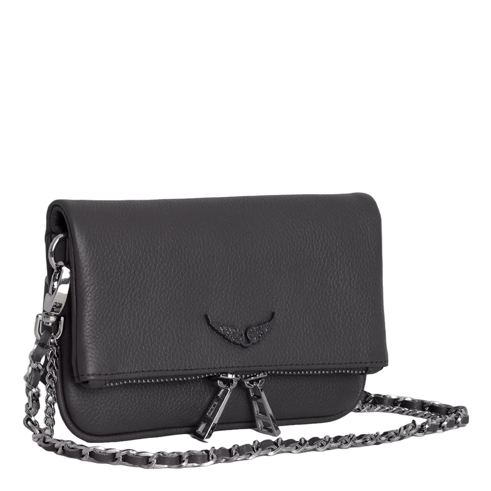 Leren avondclutch ZADIG&VOLTAIRE Grijs