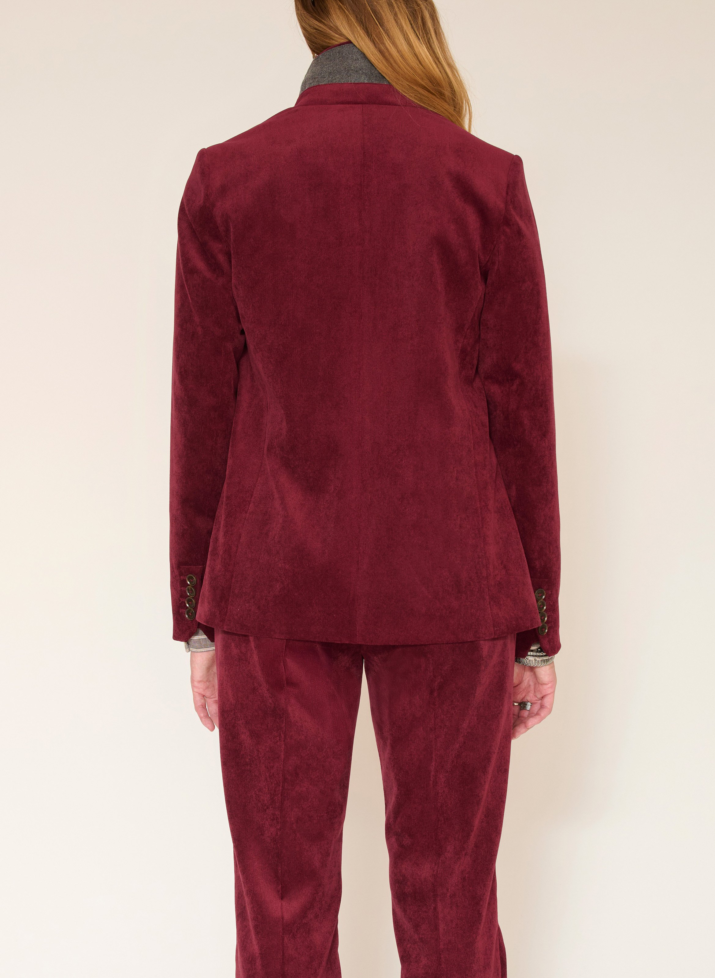 Veste de blazer ajustée col tailleur MKT Rouge