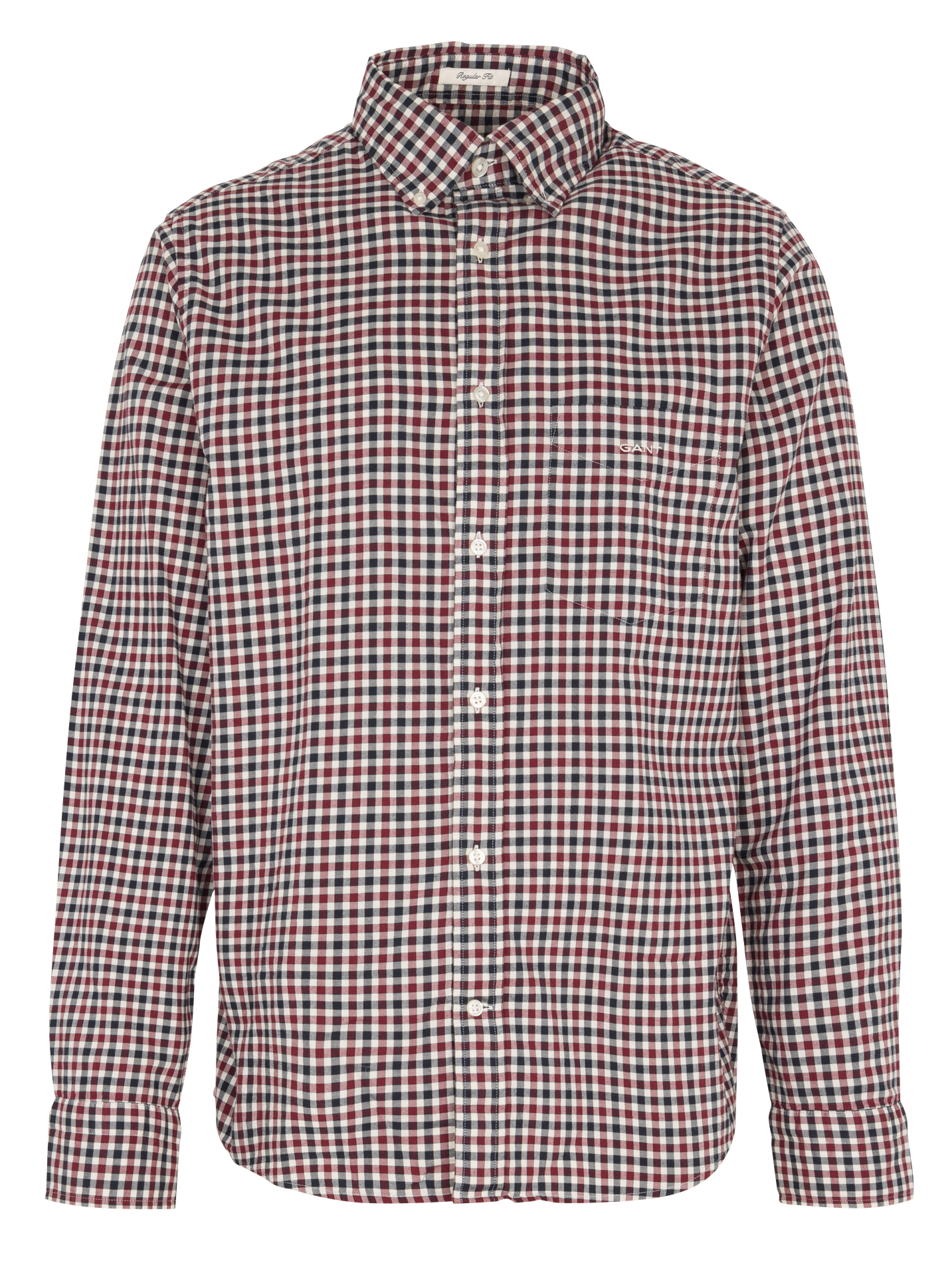 Straight shirt with American collar, gingham print in cotton GANT Red