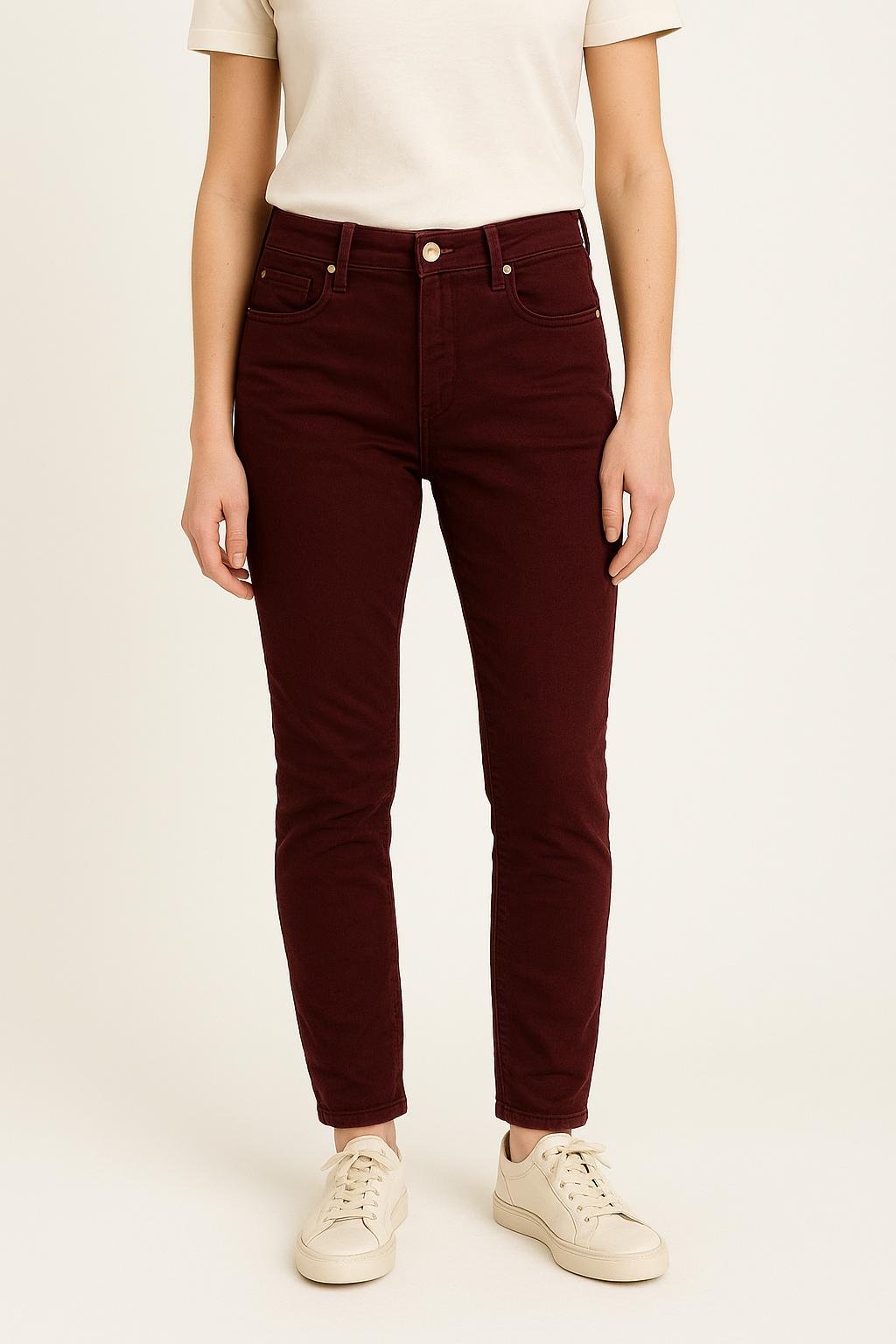 Cropped slim jeans with studs SEZANE - Seconde main Red