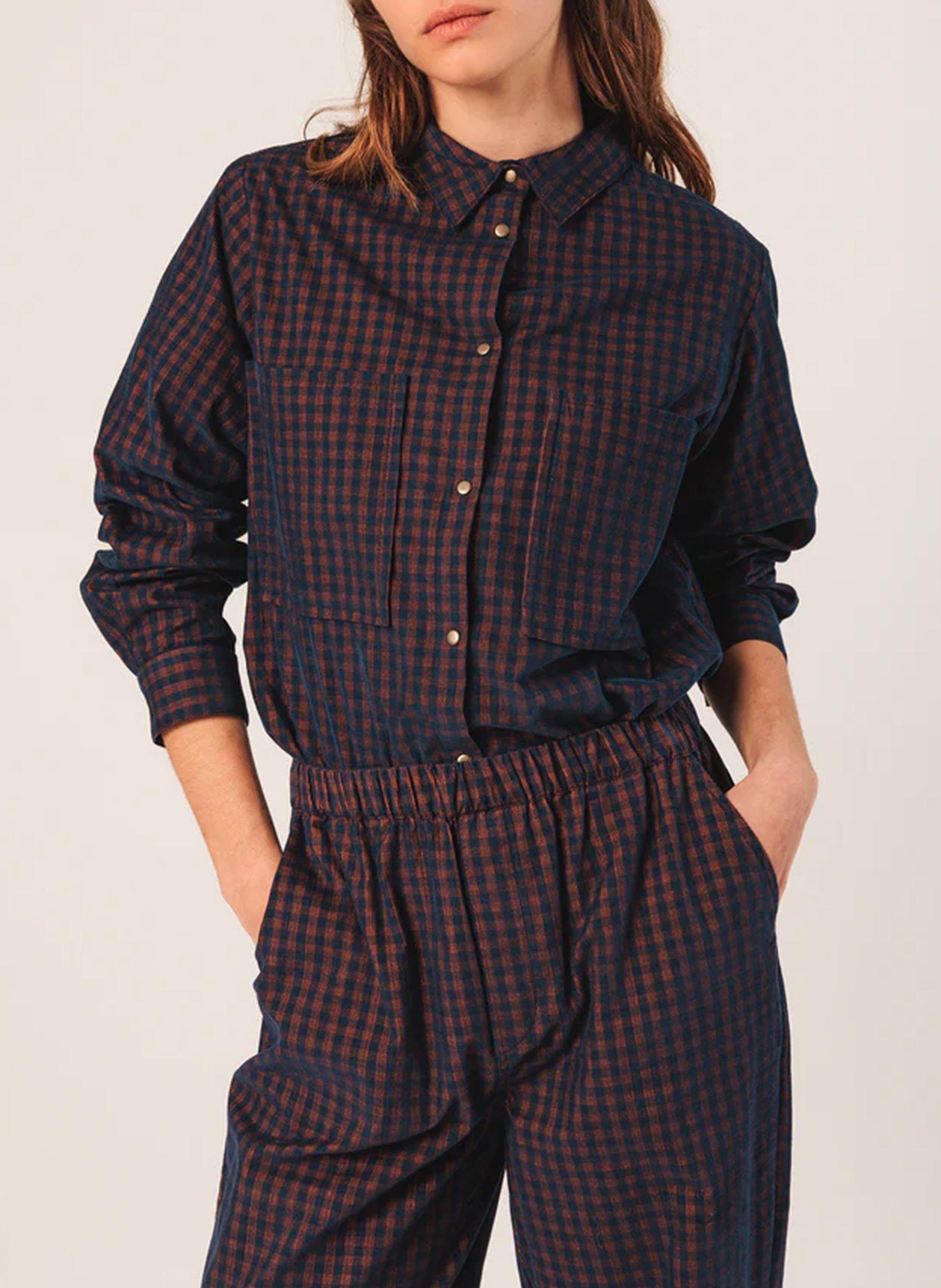 Slim-fit cotton cargo pants INDI & COLD Blue