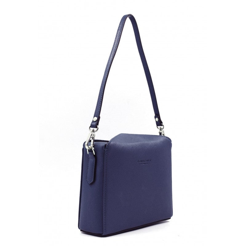 Shoulder bag - coated grain POURCHET Blue