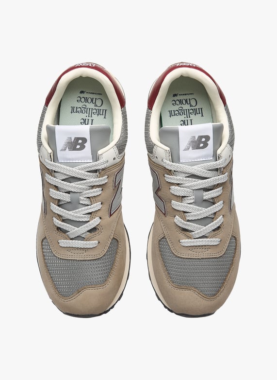 Low-top leather mix sneakers | Beige by NEW BALANCE Low-top leather mix sneakers Beige