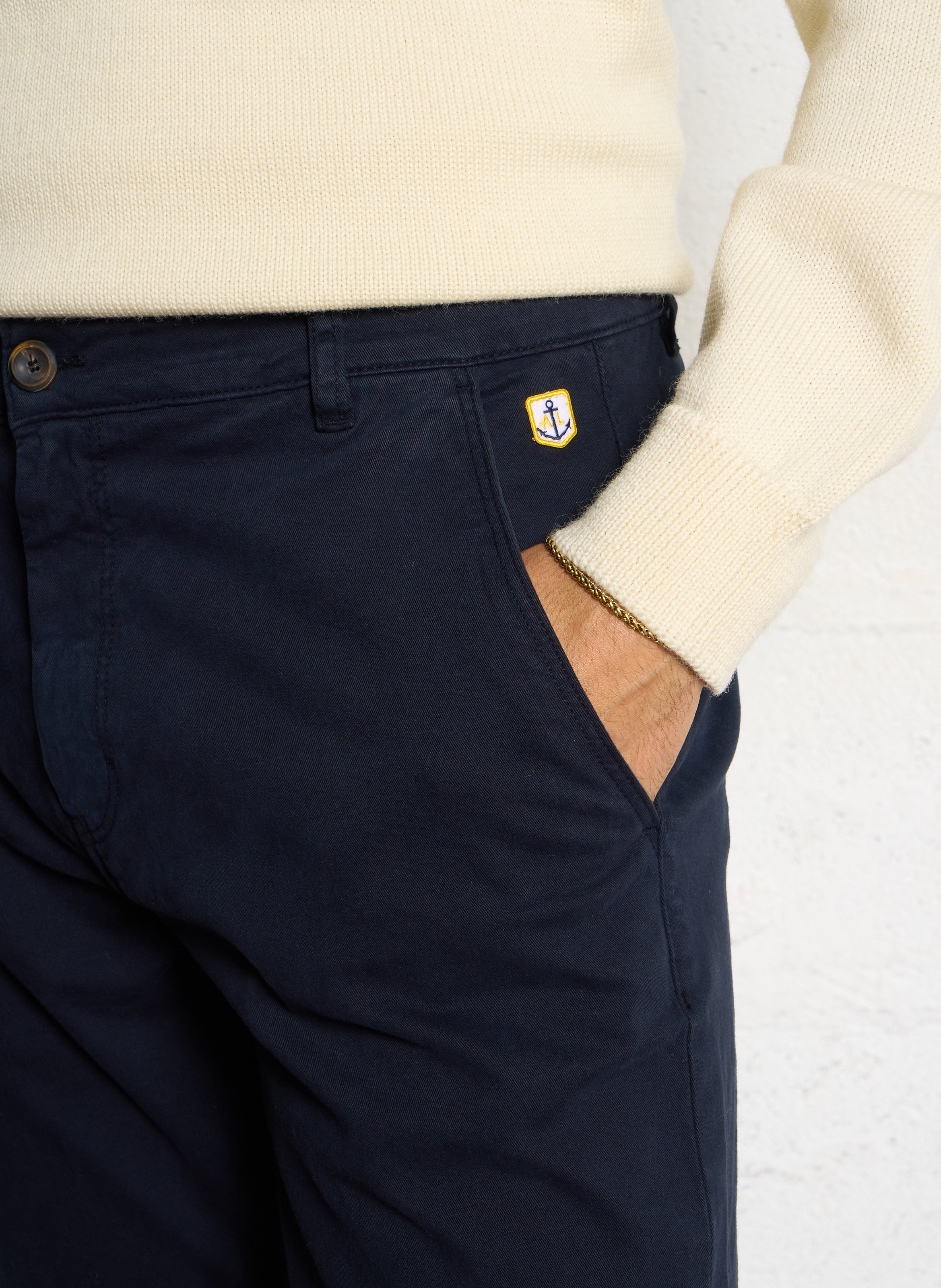 Einfarbige Chinohose aus Baumwollmischung ARMOR LUX Blau