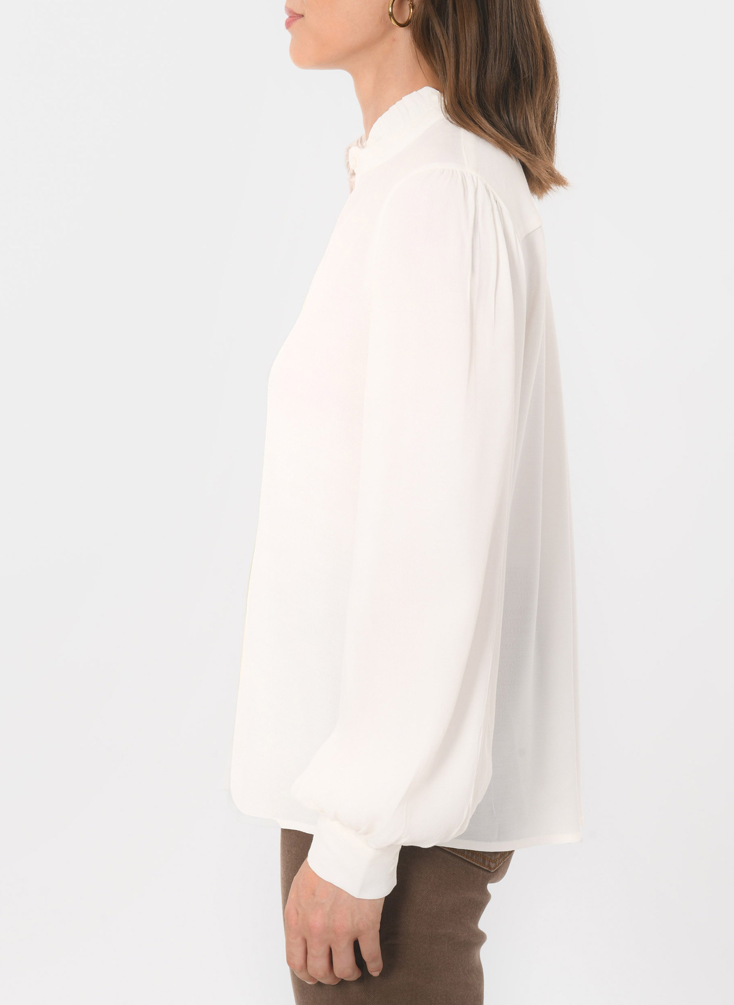 Shirt with ruffled collar KOOKAI Beige