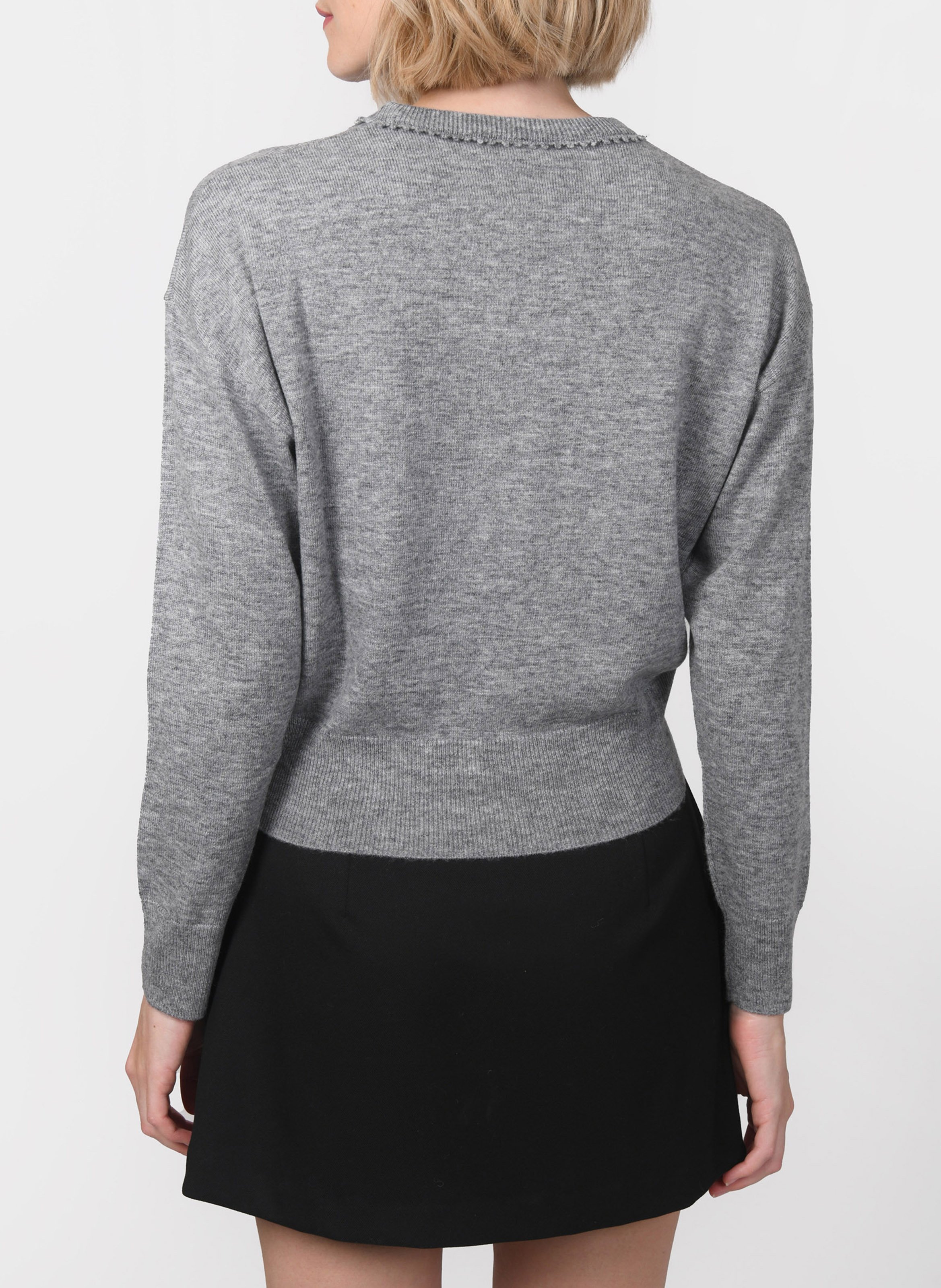 Kurzärmliger Pullover mit Rundhalsausschnitt KOOKAI Grau