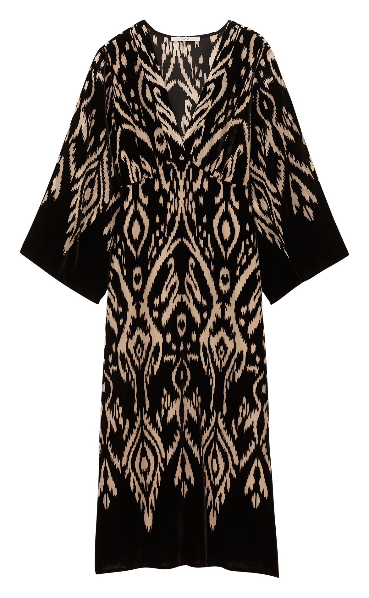 Robe midi cache-cœur imprimée BA&SH Noir