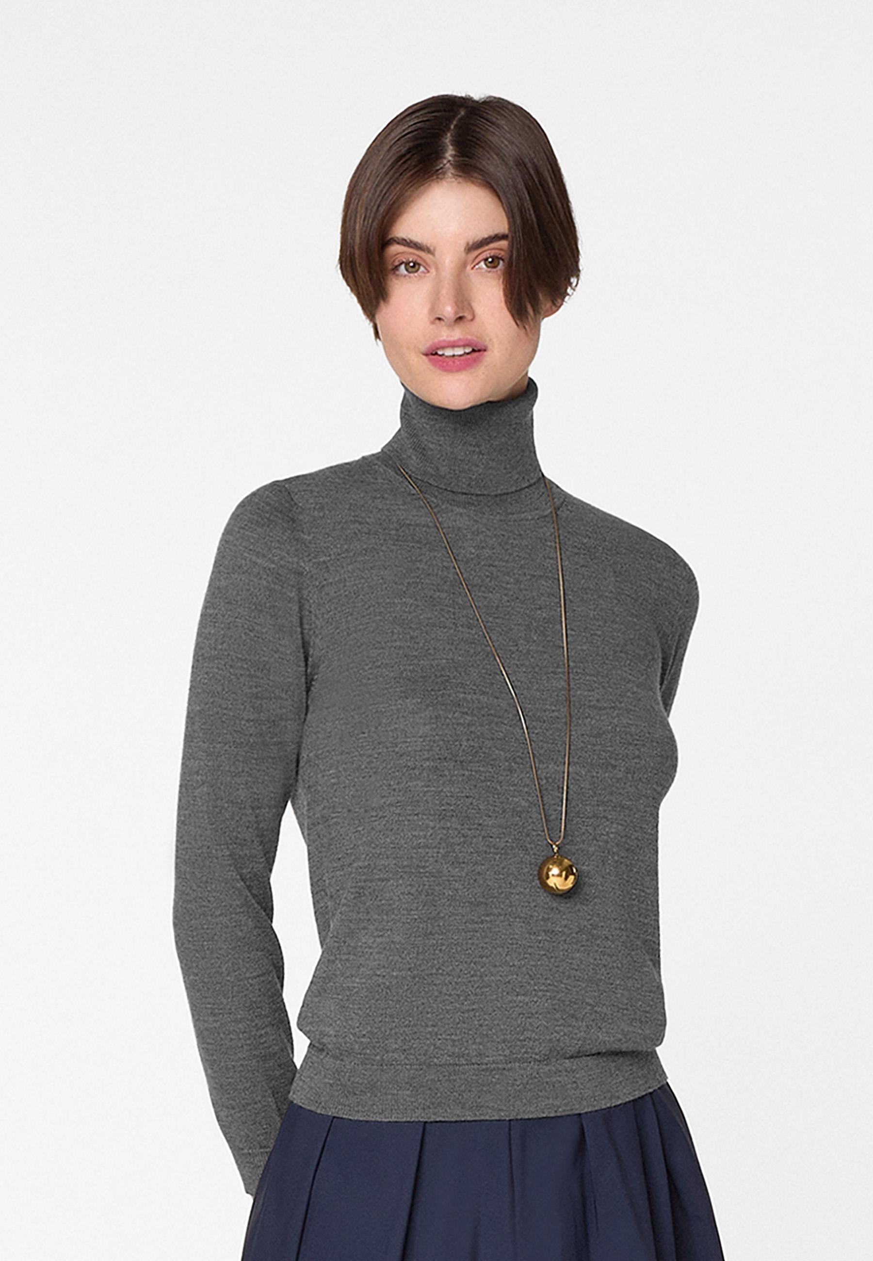 Merino wool roll-neck sweater RODIER Grey