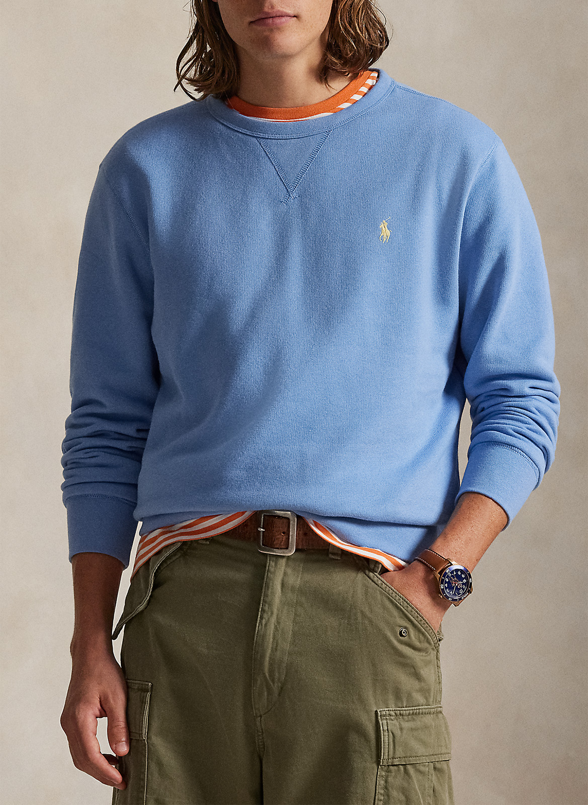 Sweat col rond regular-fit en coton molletonné avec Pony player POLO RALPH LAUREN