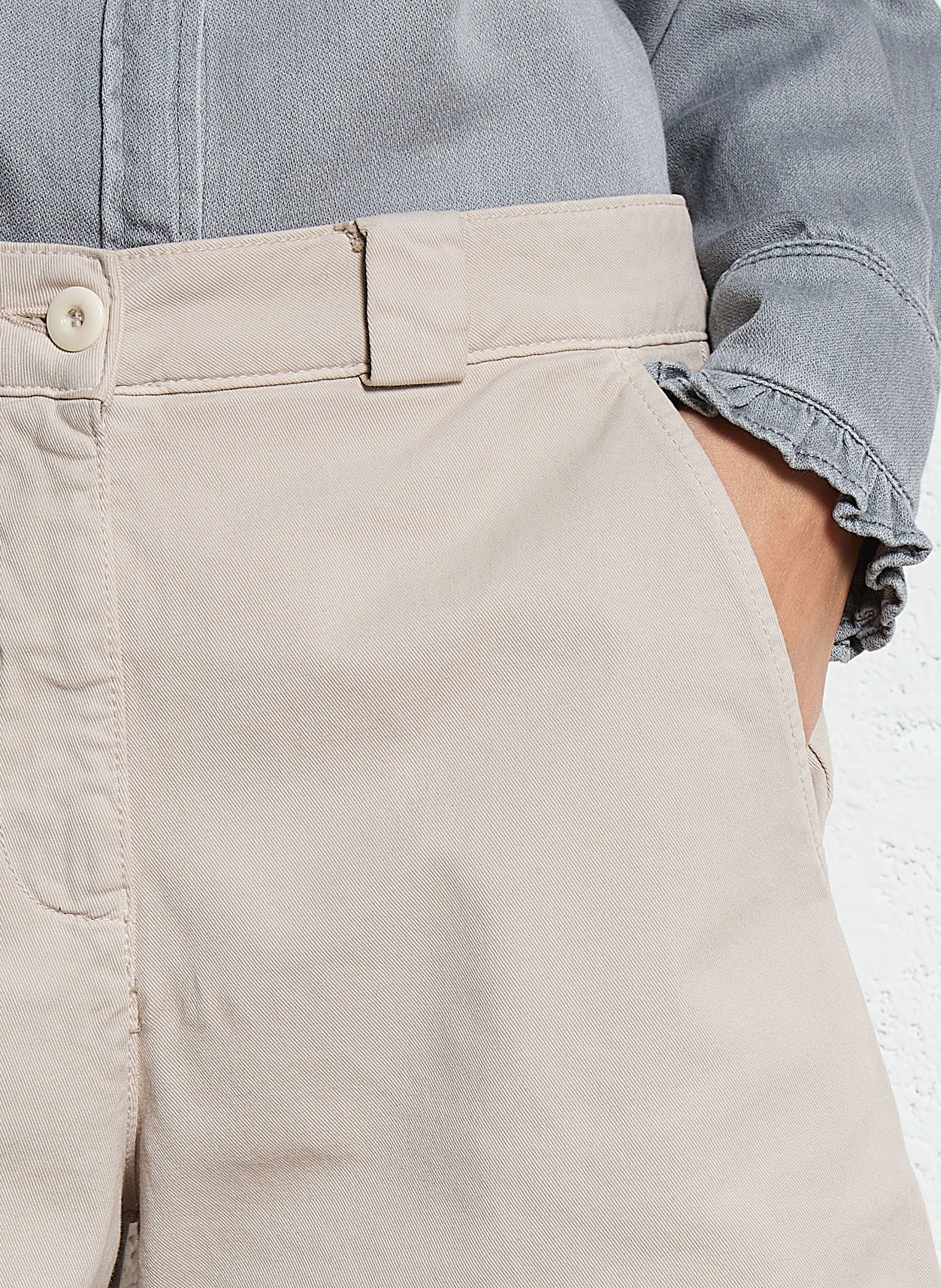 Weite Shorts aus Baumwoll-Mix ACQUAVERDE Beige