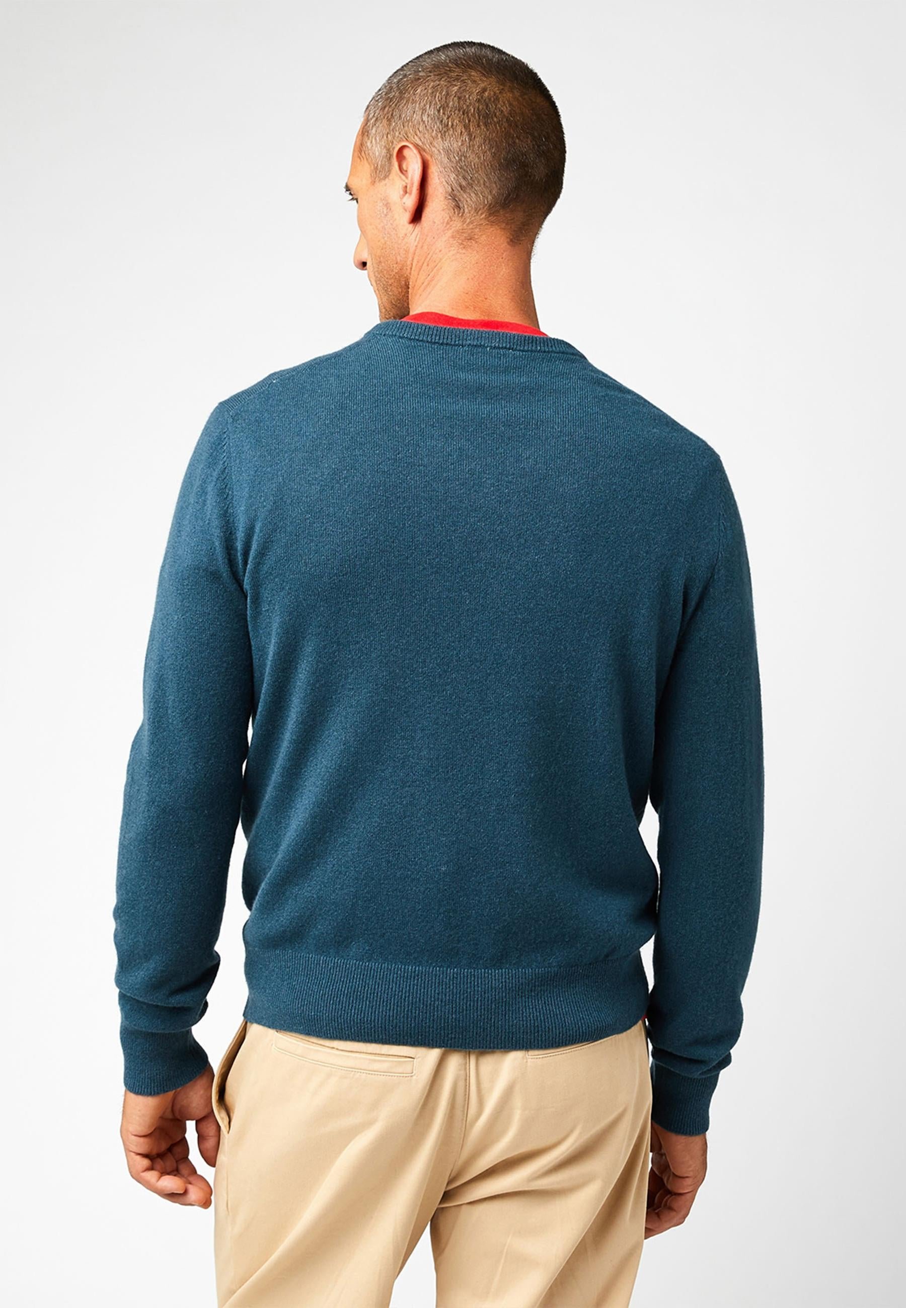 Men's V-neck cashmere sweater RODIER Blue