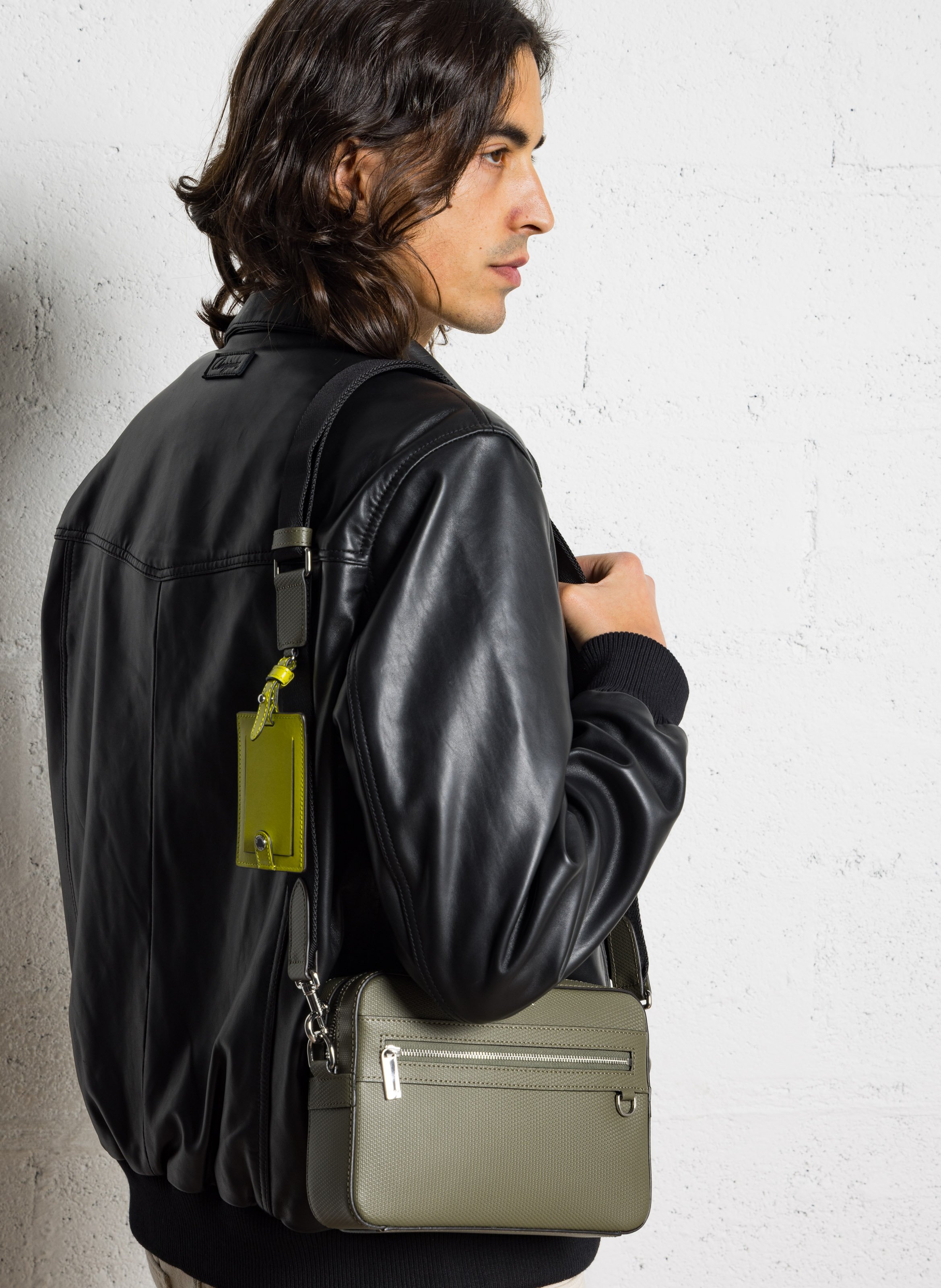 Kleine, leren schoudertas LE TANNEUR Groen